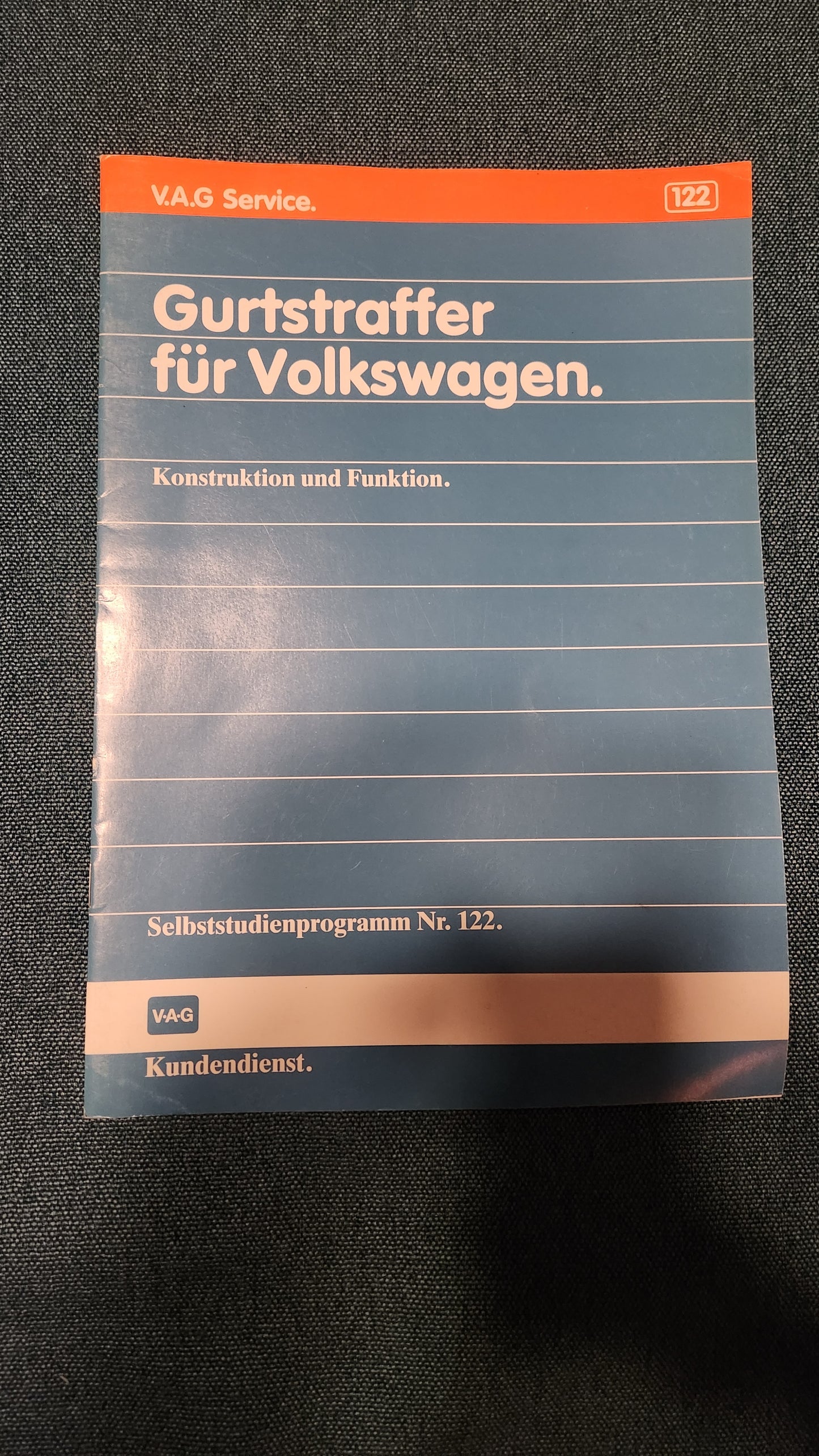 Gurtstraffer für Volkswagen  Selbststudienpogramm Nr. 122 Werkstattbuch Reparaturleitfaden