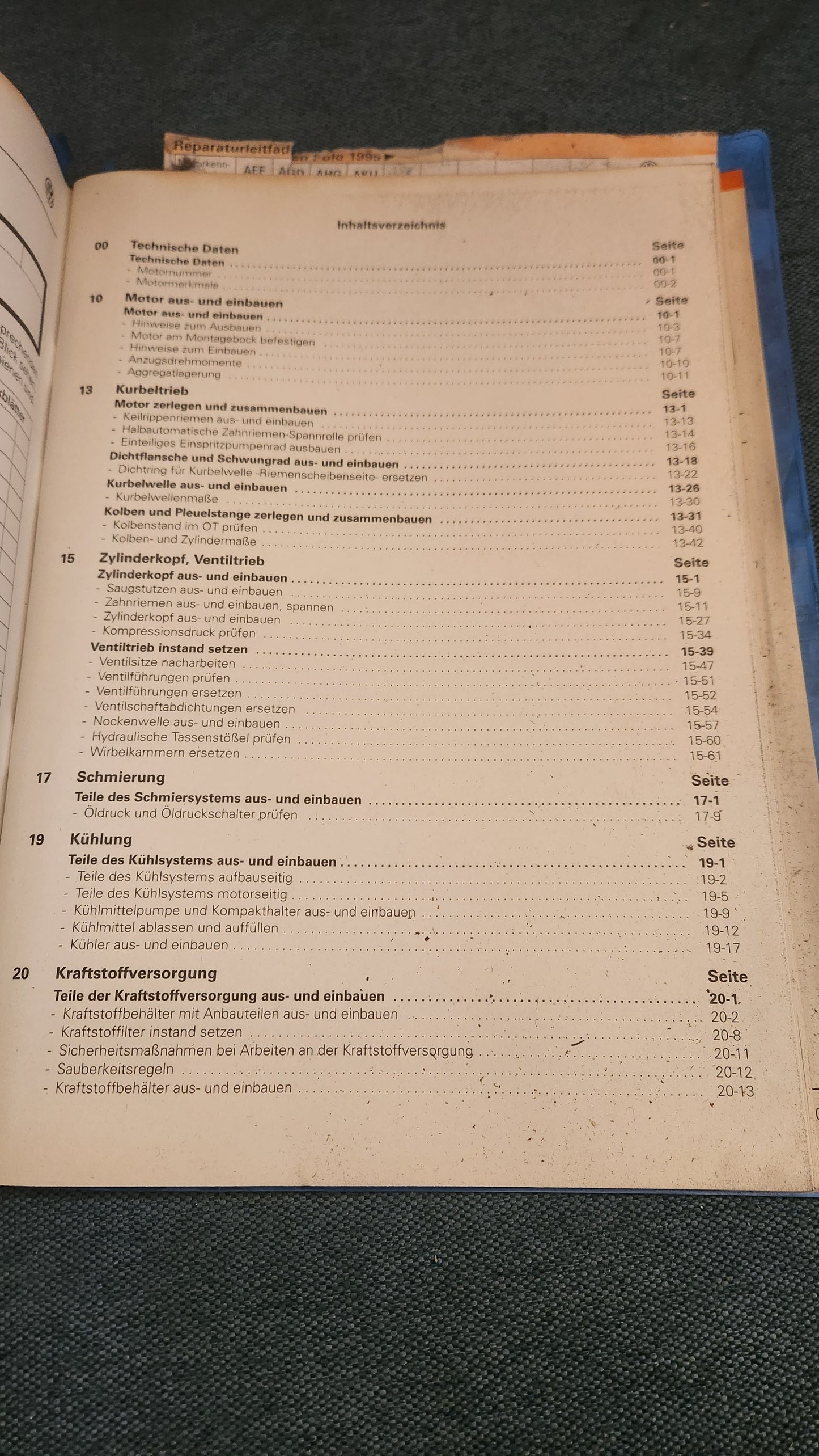 Polo 6N AEF AGD AHG AKU Motor Reparaturleitfaden Werkstattbuch