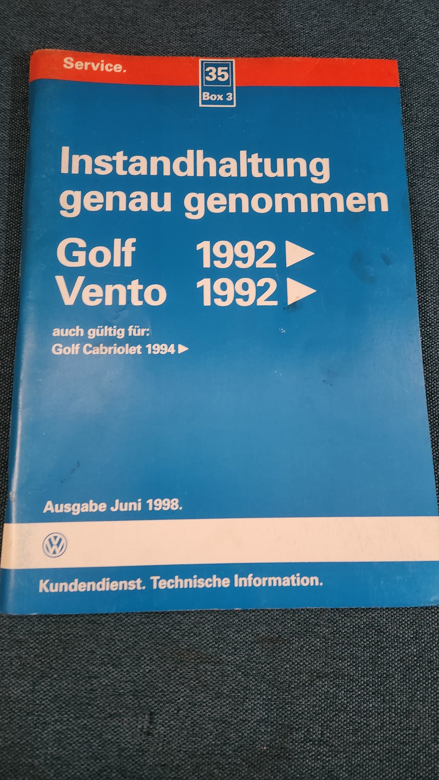 Golf 3/Vento Instandhaltung genau genommen Nr.35 Reparaturleitfaden Werkstattbuch