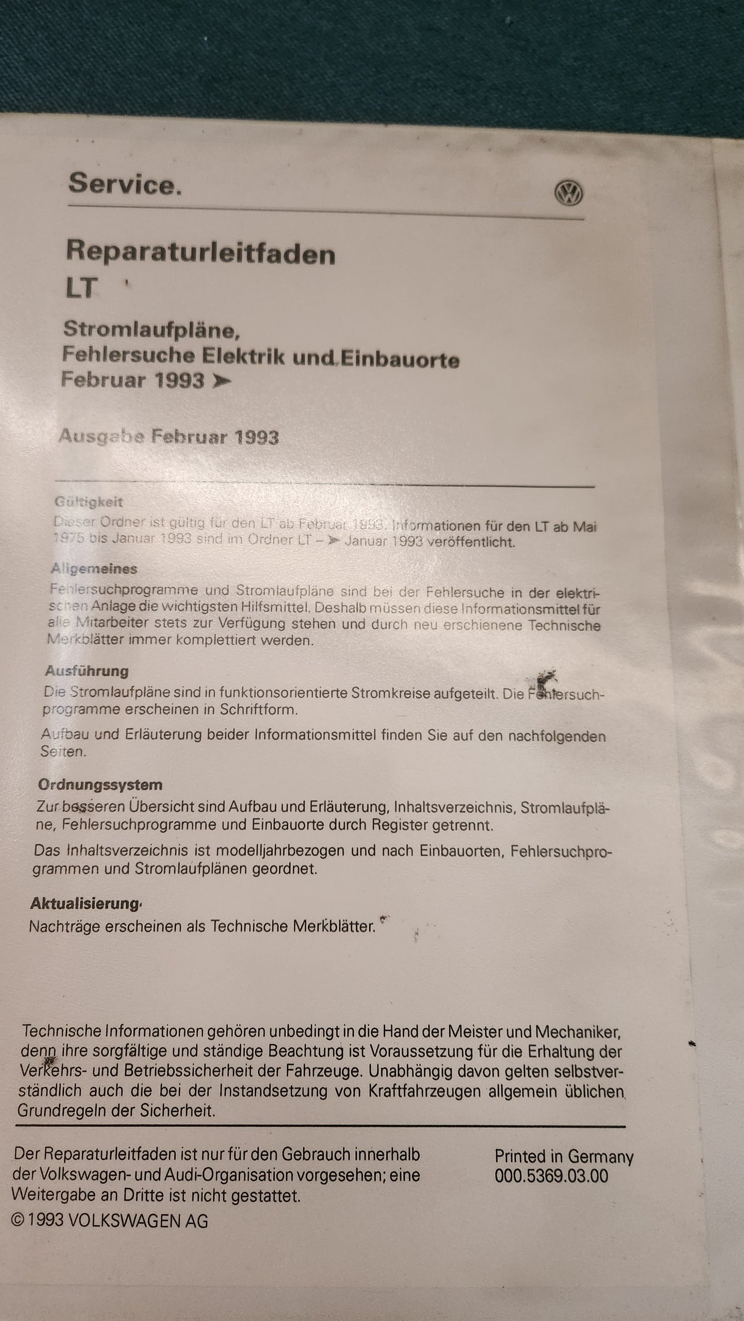 LT1 Stromlaufpläne Reparaturleitfaden  Werkstattbuch
