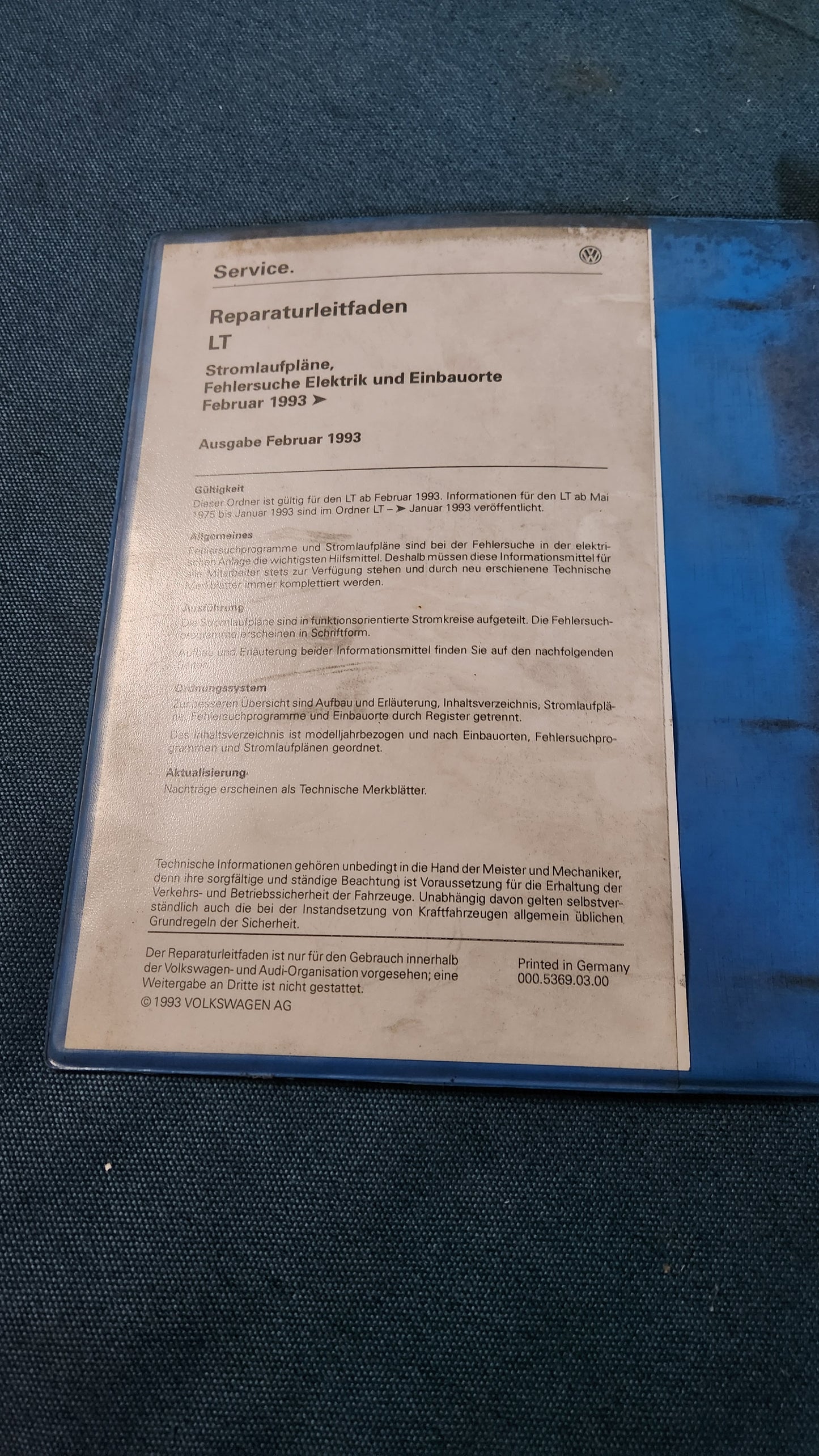 LT 1 Stromlaufpläne Reparaturleitfaden Werkstattbuch