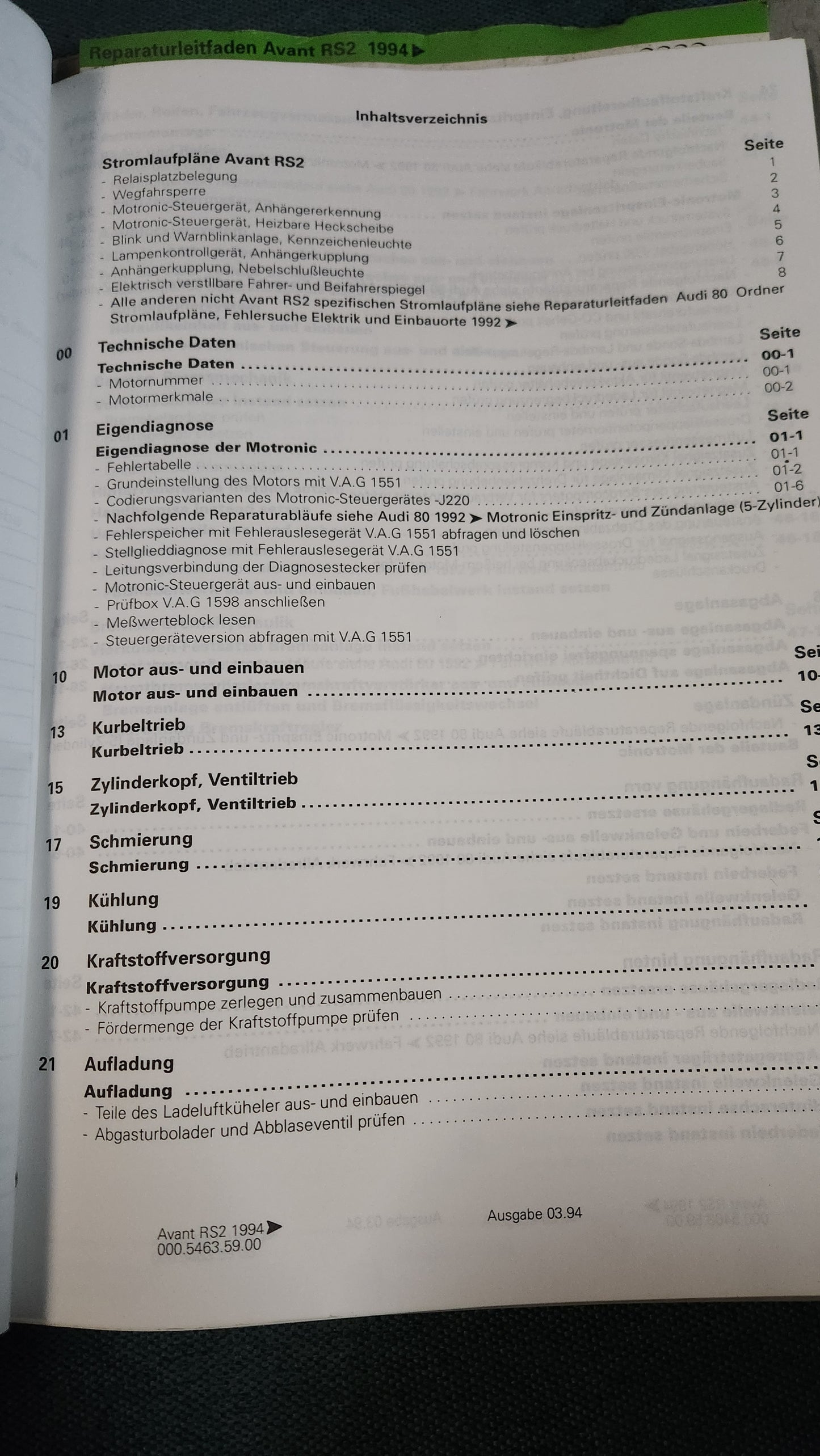 Audi Rs2 Avant Reparaturleitfaden Werkstattbuch Rarität