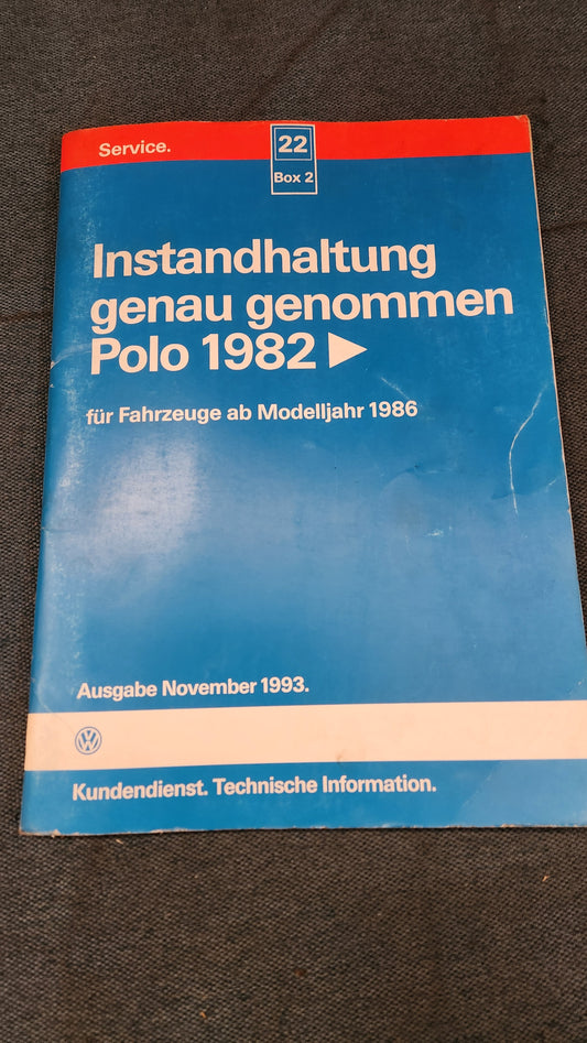Polo 86C Maintenance, specifically a repair manual/workshop book