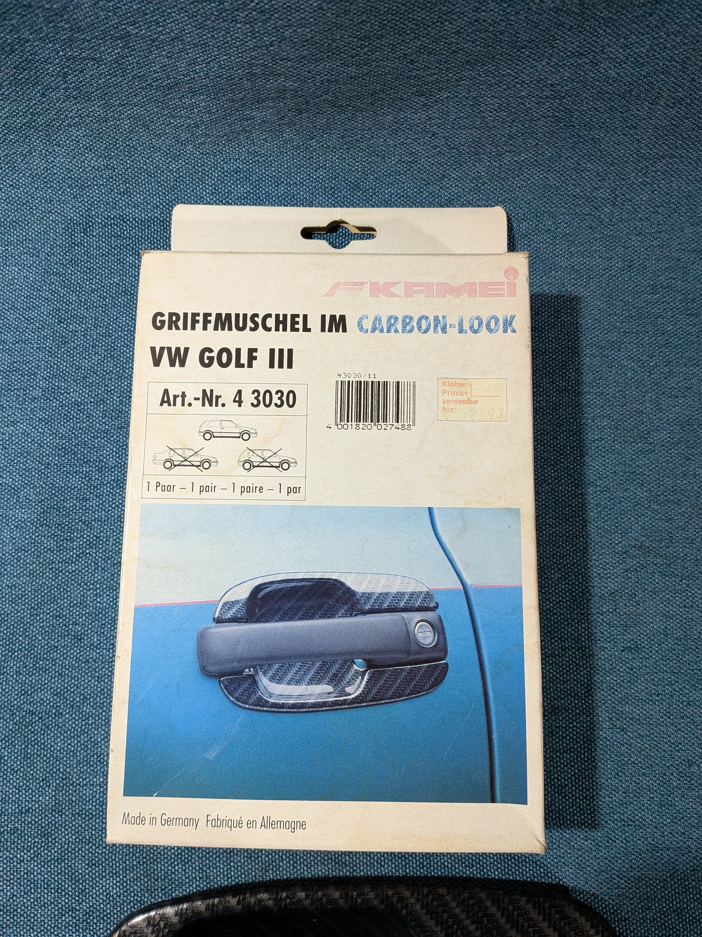 Carbon Kamei Door Handle Cover Golf 3 43030 Used A23