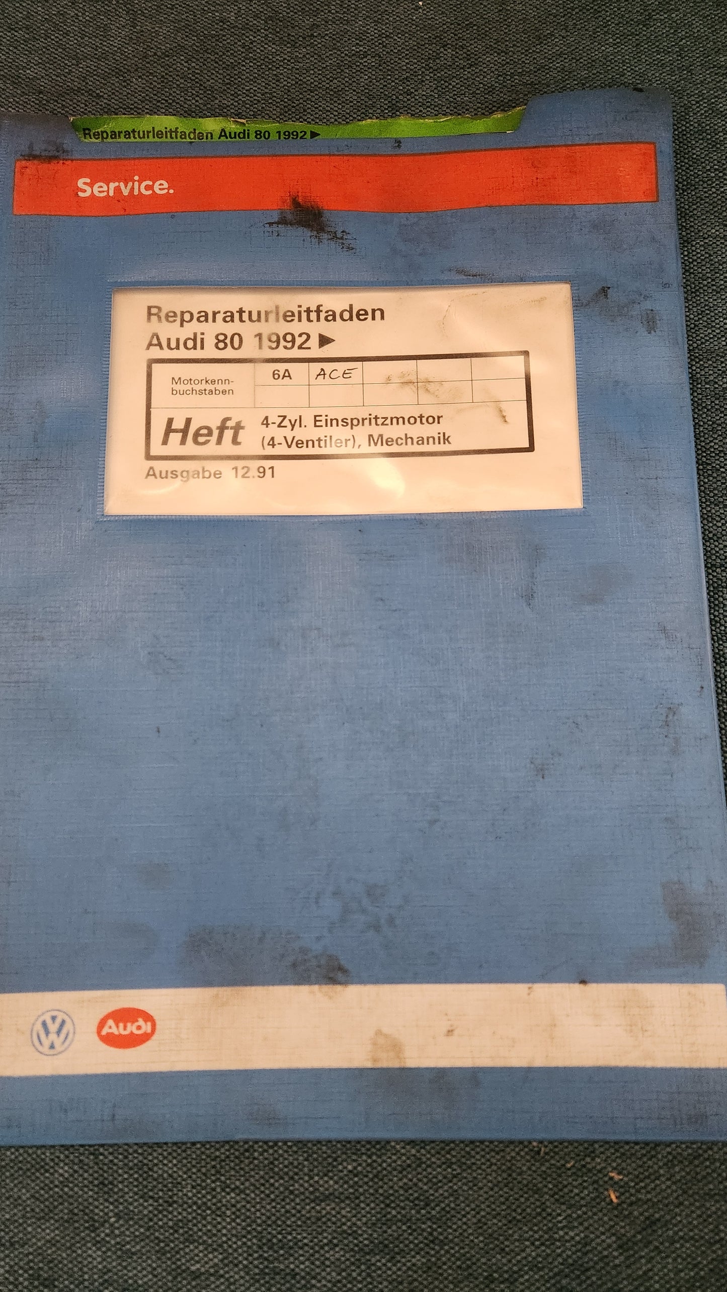 Audi 80 B4 6A ACE Motor Reparaturleitfaden Werkstattbuch
