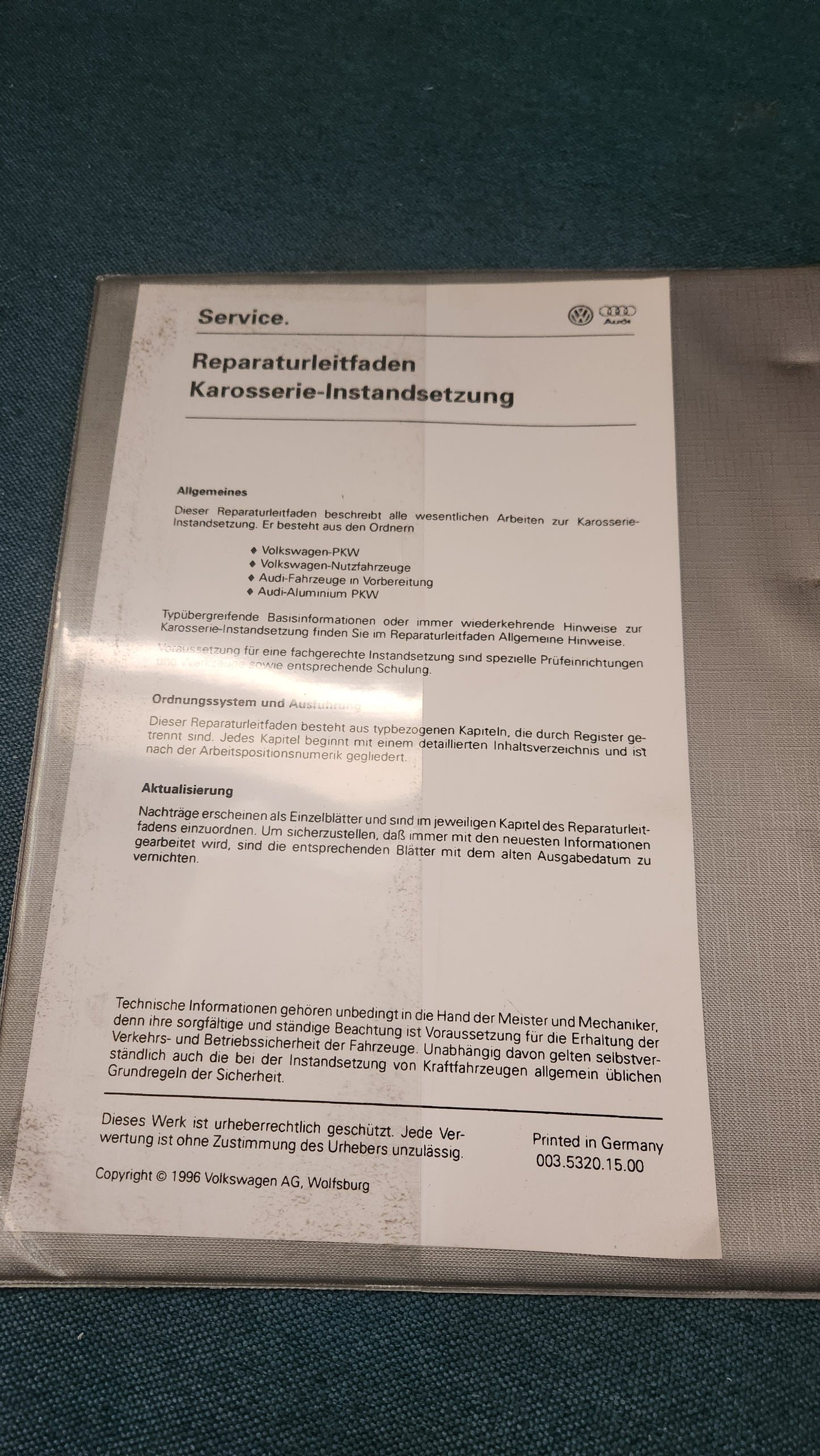 Audi A4 B5 Body Repair Manual Workshop Manual