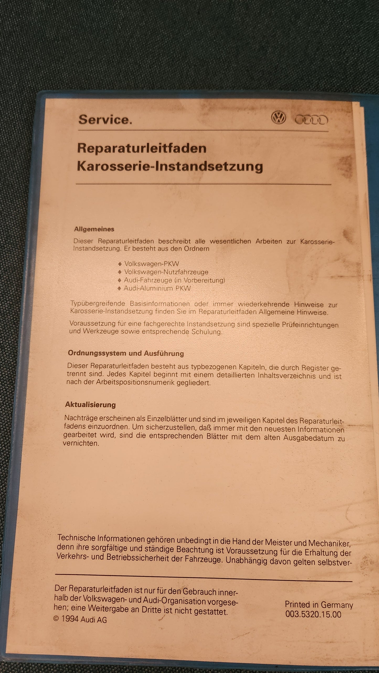 Karosserie Insatnsetzung/Montagearbeiten Reparaturleitfaden Werkstattbuch