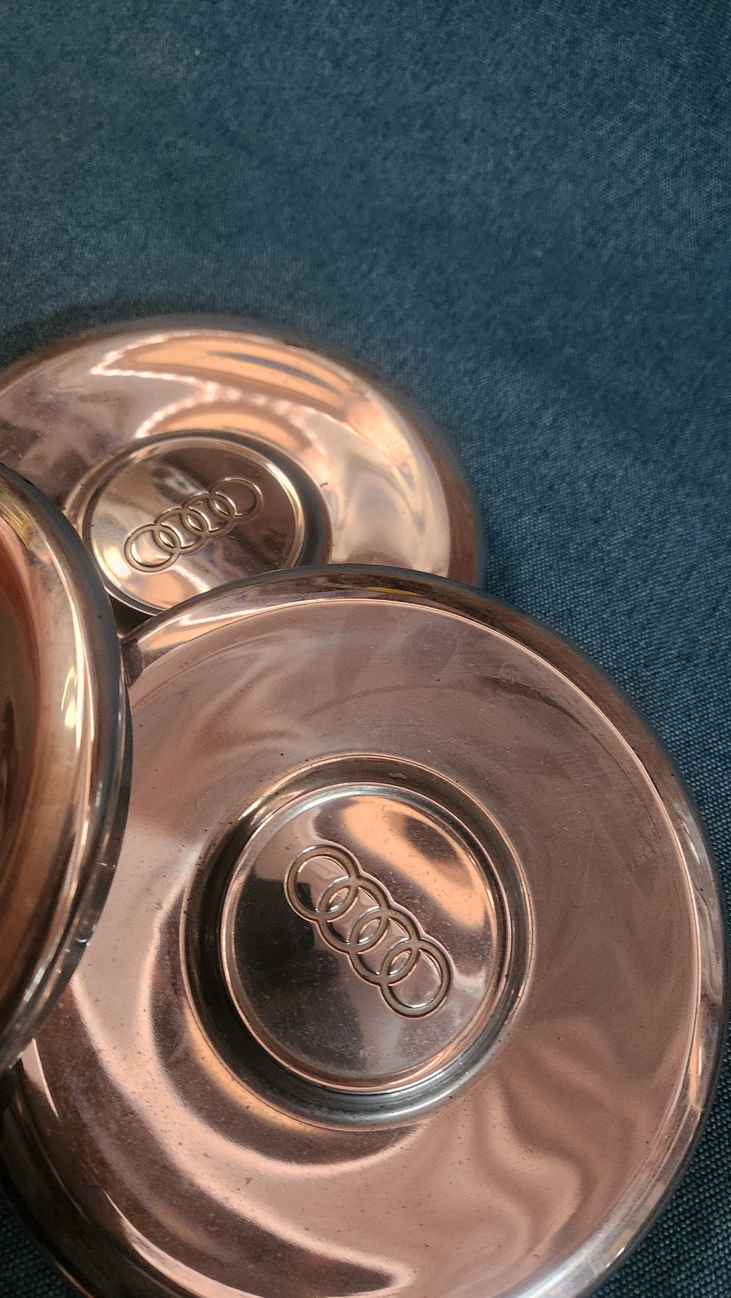 3x Radkappen Audi 80 B1/B2 Typ 80/81/85 Chrom Gebraucht D6