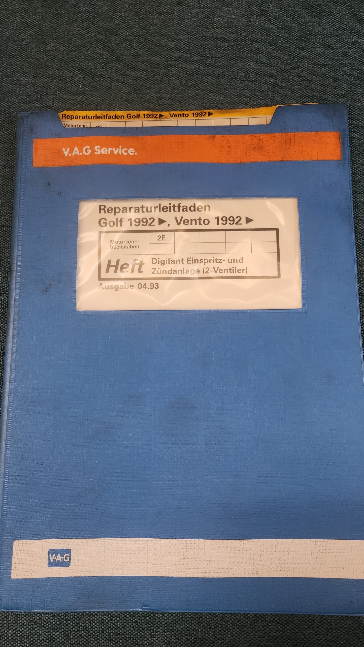 Golf 3/Vento 2E Engine Repair Manual Workshop Book