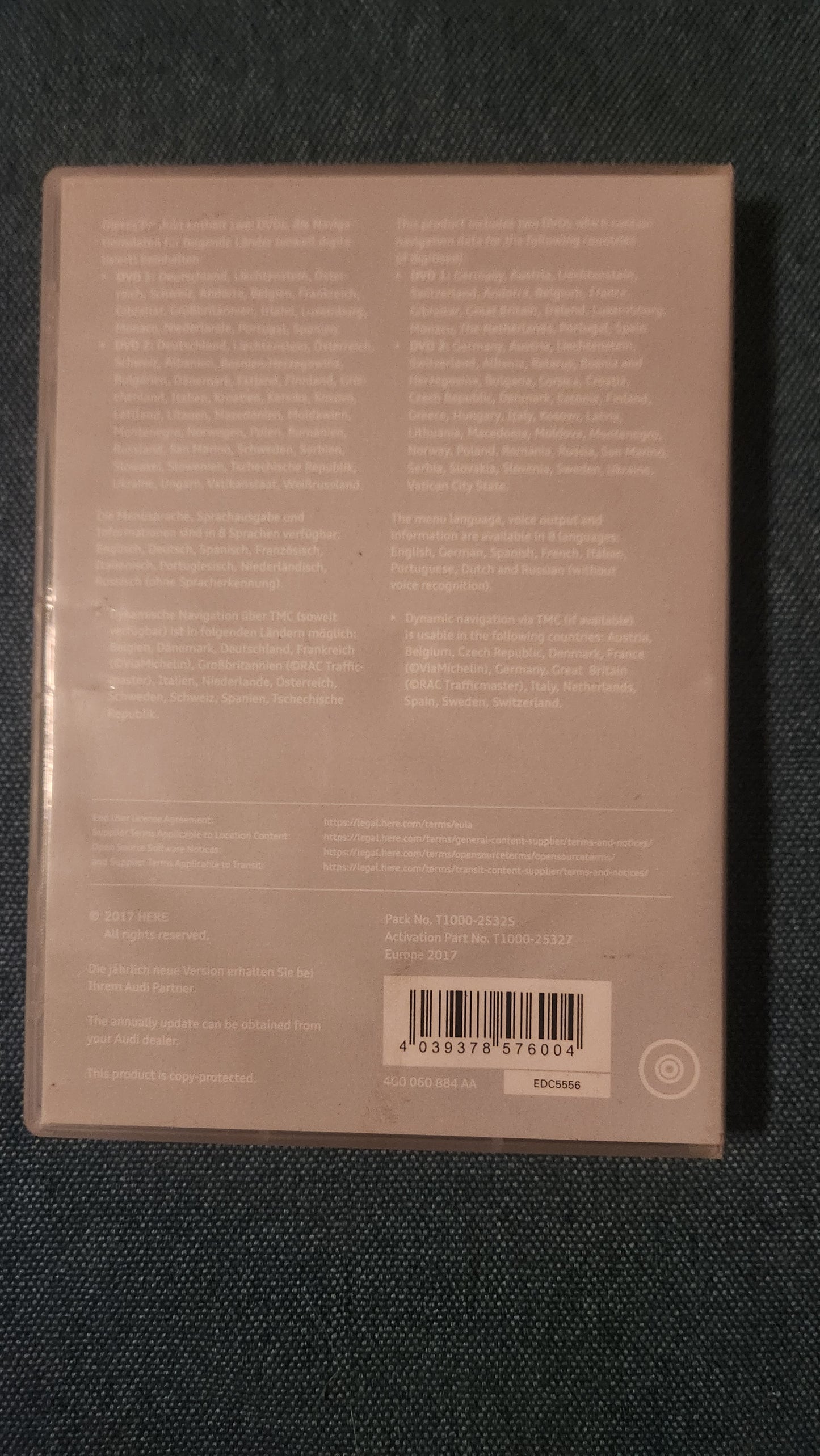 Audi MMI3G Basic Navigation Europa CD Version 2017