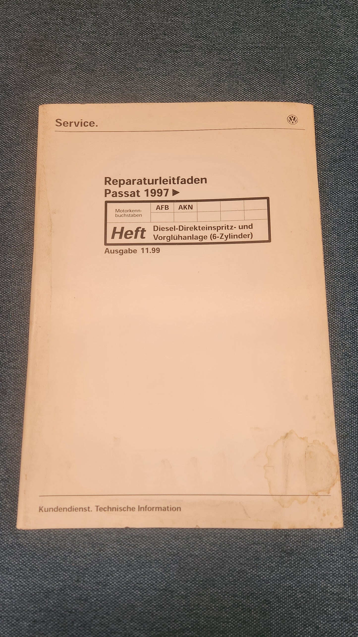 Passat 3B/BG AFB AKN Engine Repair Manual Workshop Manual