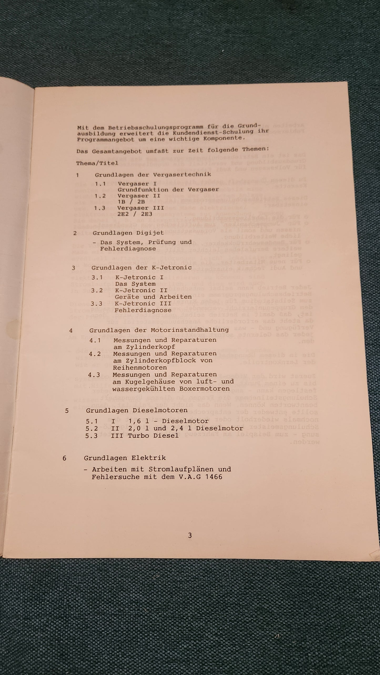 Arbeiten mit Stromlaufplänen/Fehlersuche mit dem VAG 1466 Leitfaden Betriebsschulung Arbeitsheft.