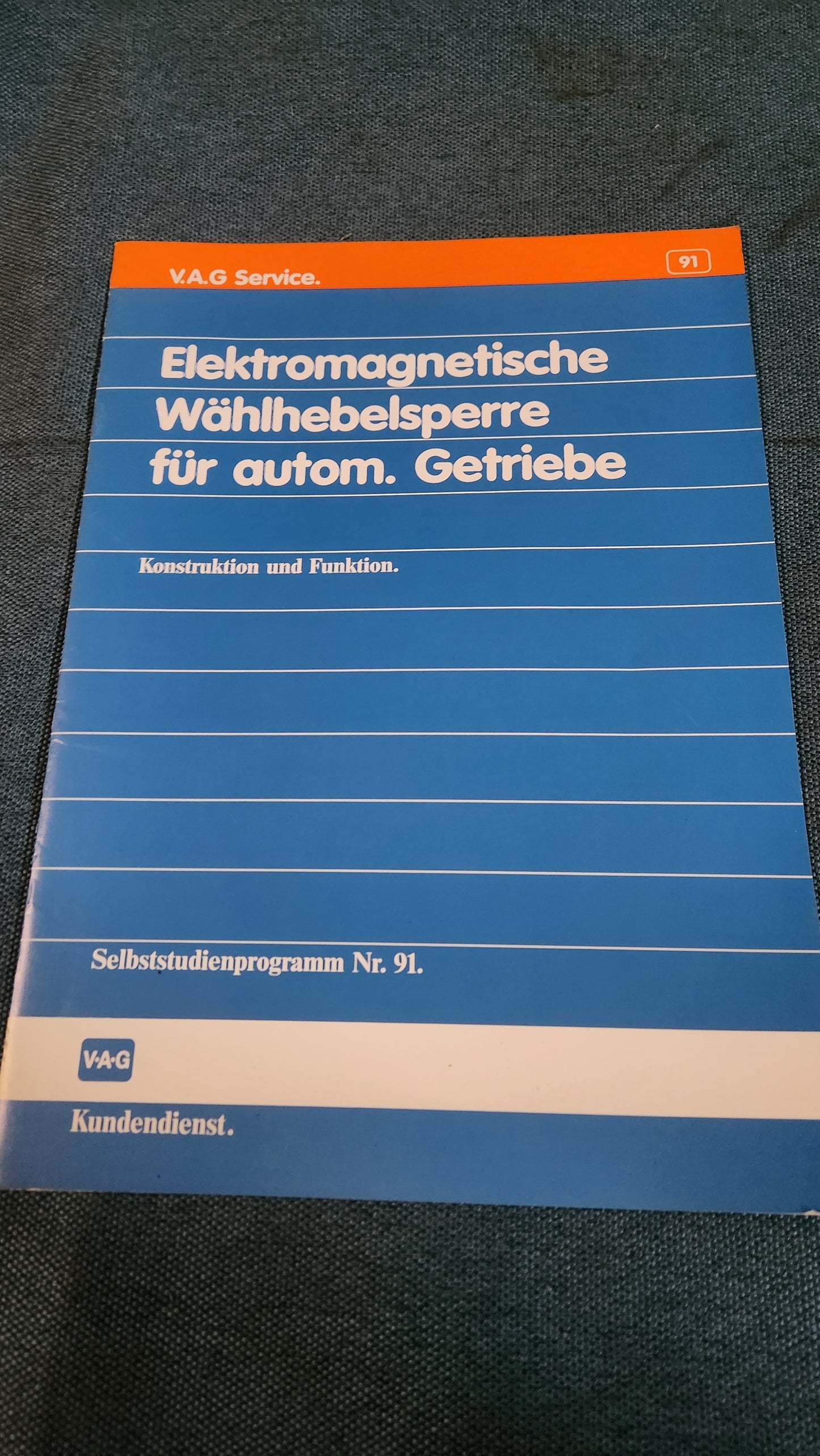 Elektromagnetische Wählhebelsperre für automatik Getriebe Selbststudien Programm Nr.91 Werkstattheft