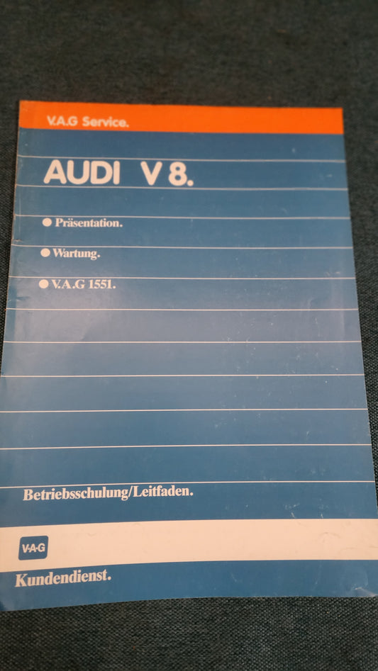Audi V8 Selbststudienprogramm Betriebsschulung Reparaturleitfaden Werkstattbuch