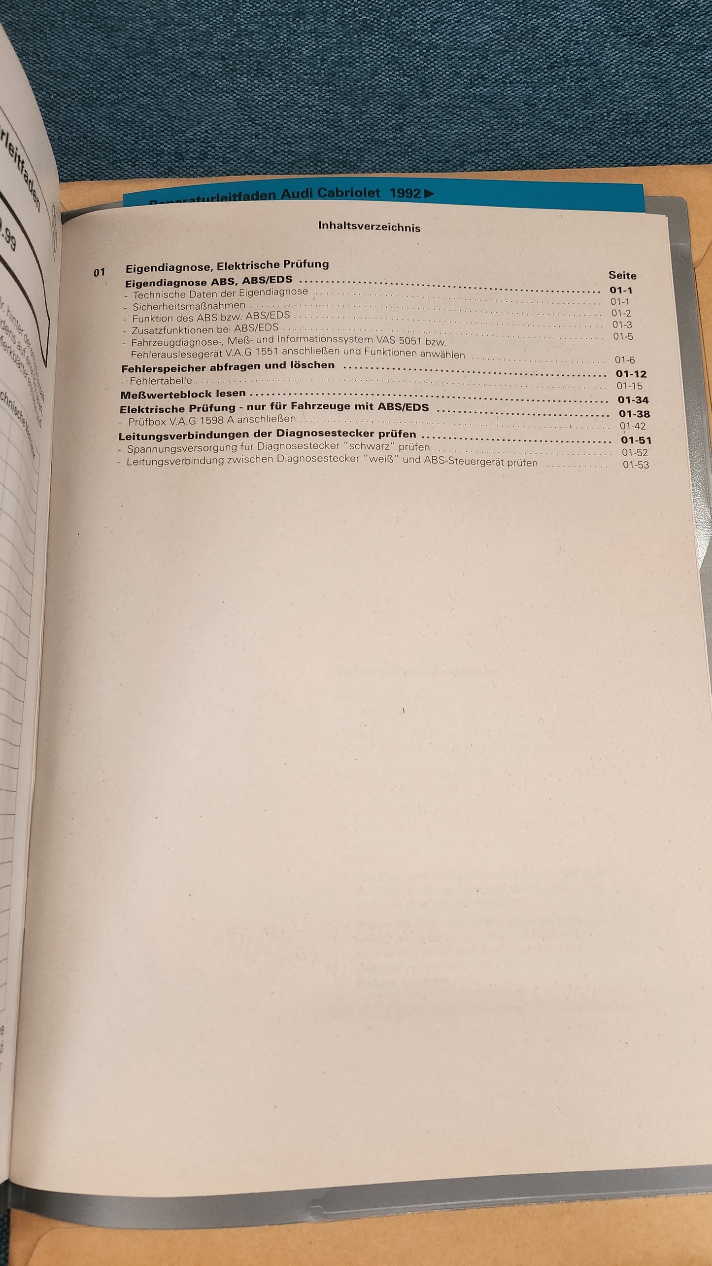 Audi 80 B4 Cabriolet Typ 89 Nos Neu Fahrwerk Eigendiagnose Reparaturleitfaden Werkstattbuch