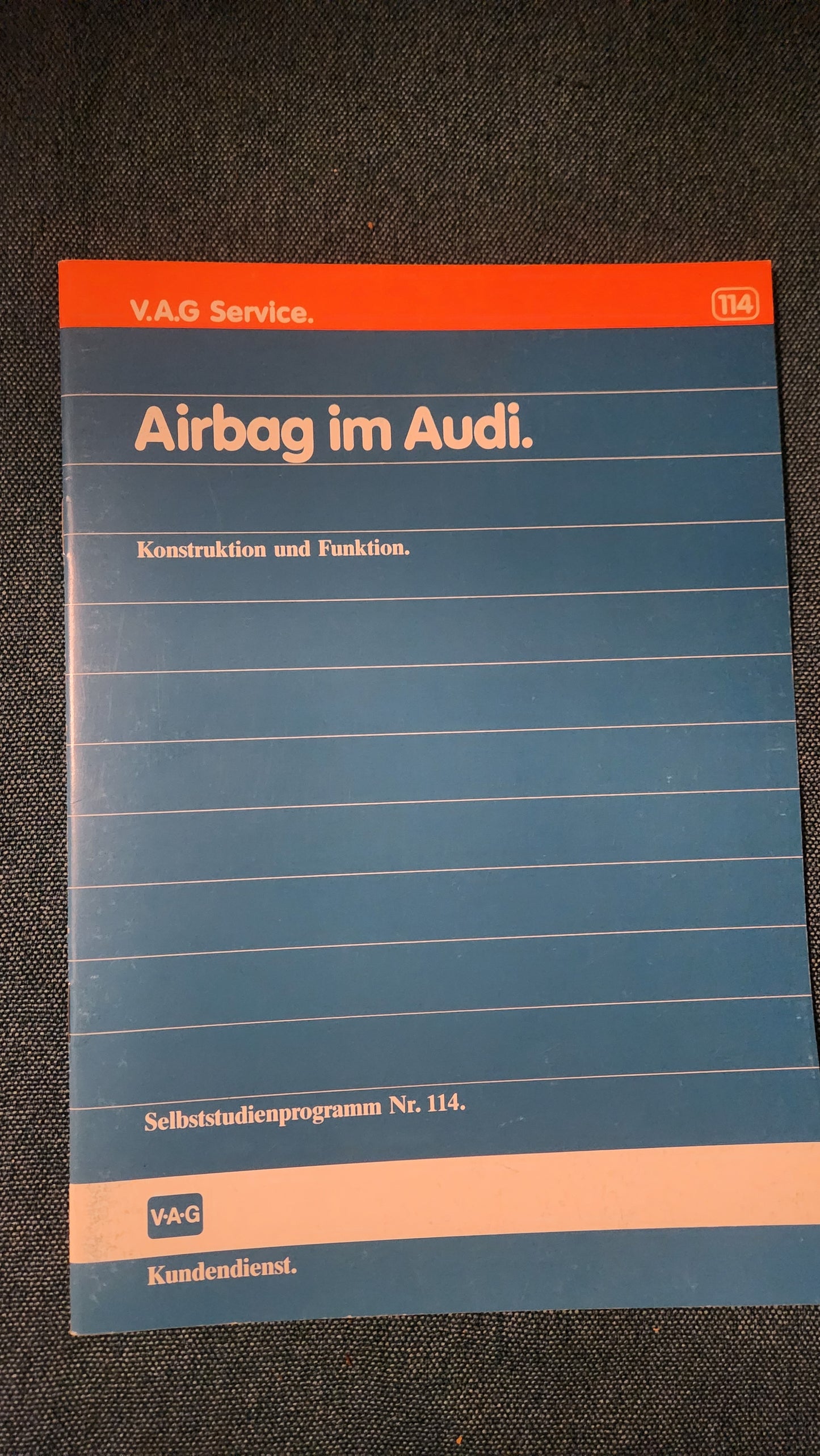 Airbag im Audi  Selbststudienpogramm Nr. 114 Werkstattbuch Reparaturleitfaden