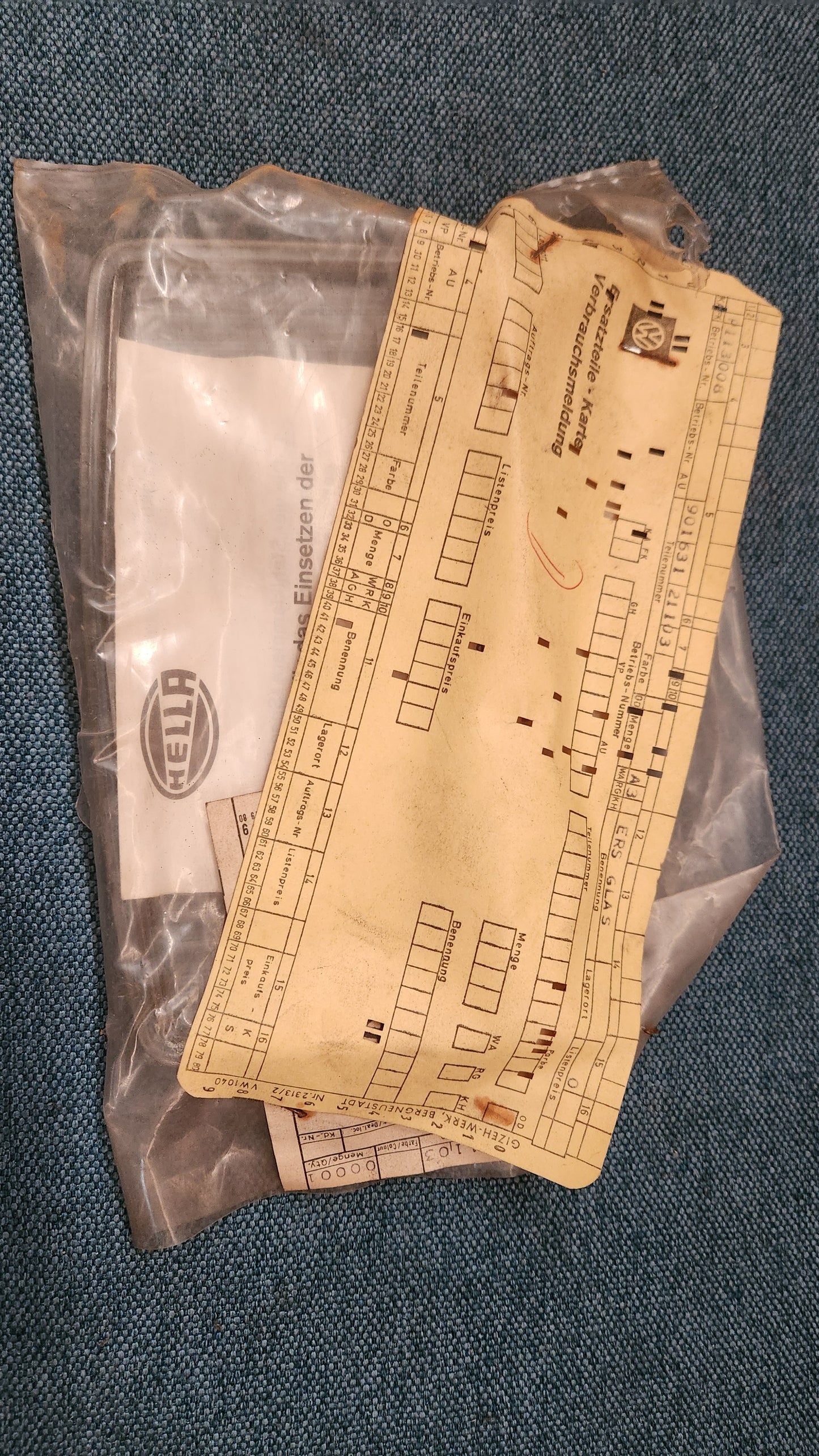 Nebelscheinwerfer Glas Hella Porsche 911/912 90163121103 Nos K1
