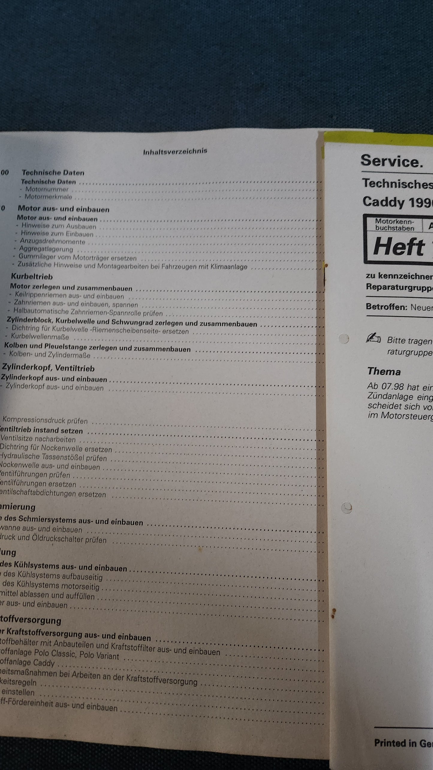 Polo 6N AEE AEX AKV APQ ANX ALM Motor Reparaturleitfaden Werkstattbuch