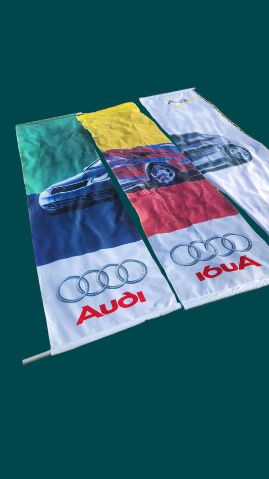 Audi A3/S3 8L Fahne Flagge Werbung 3 Teilig Original Audi 3,00x75 Motiv 1-3 Nos F1/F3