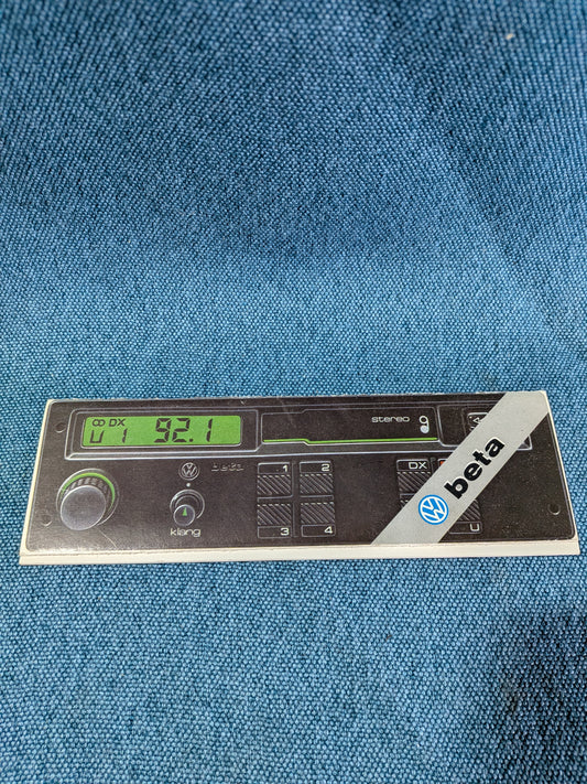 VW Radio Beta Operating Instructions Used E11