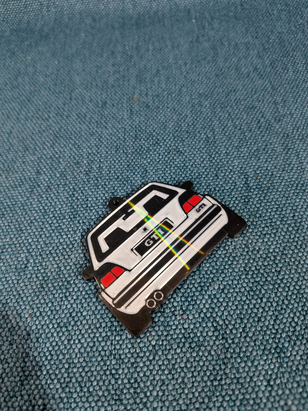 Schlüsselanhänger Golf 2 Schwarz/Rote  Rückleuchten GTI 3D Druck