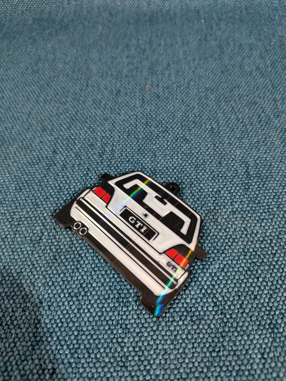 Schlüsselanhänger Golf 2 Schwarz/Rote  Rückleuchten GTI 3D Druck