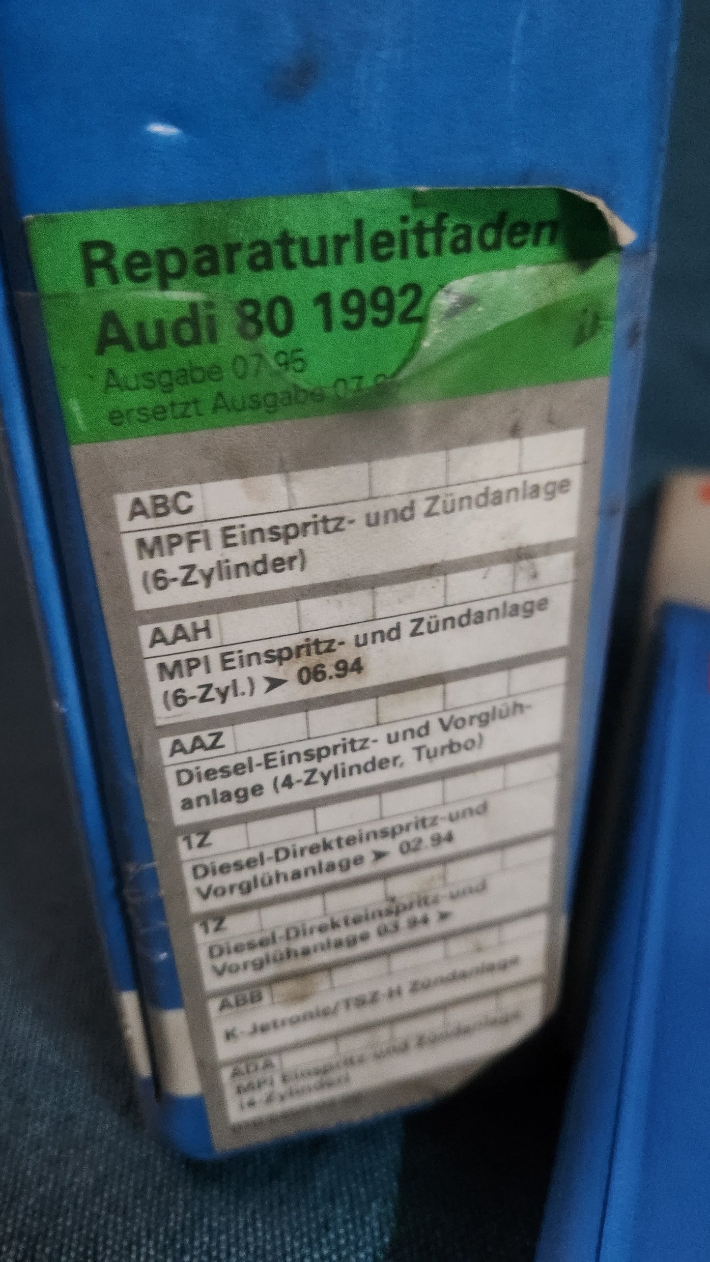 Audi 80 B4 Repair Manual Workshop Manual