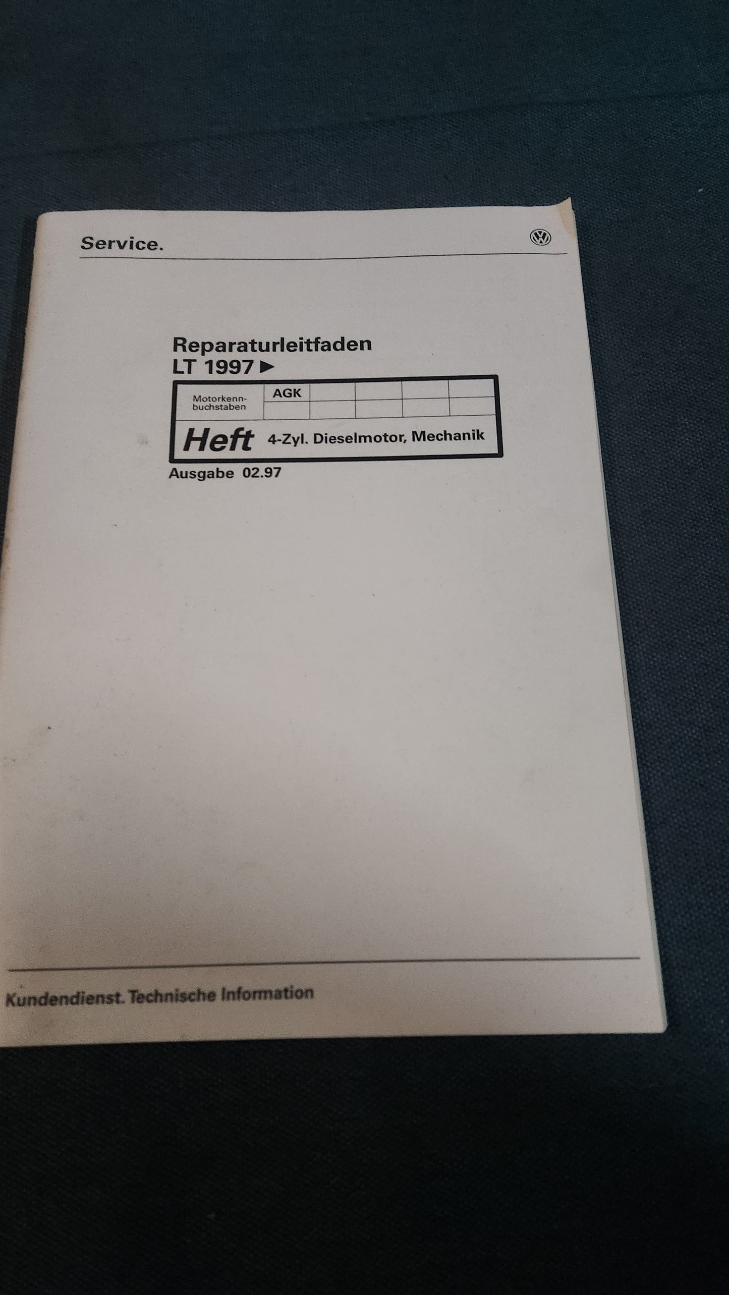 LT 2D AGK Reparaturleitfaden Werkstattbuch
