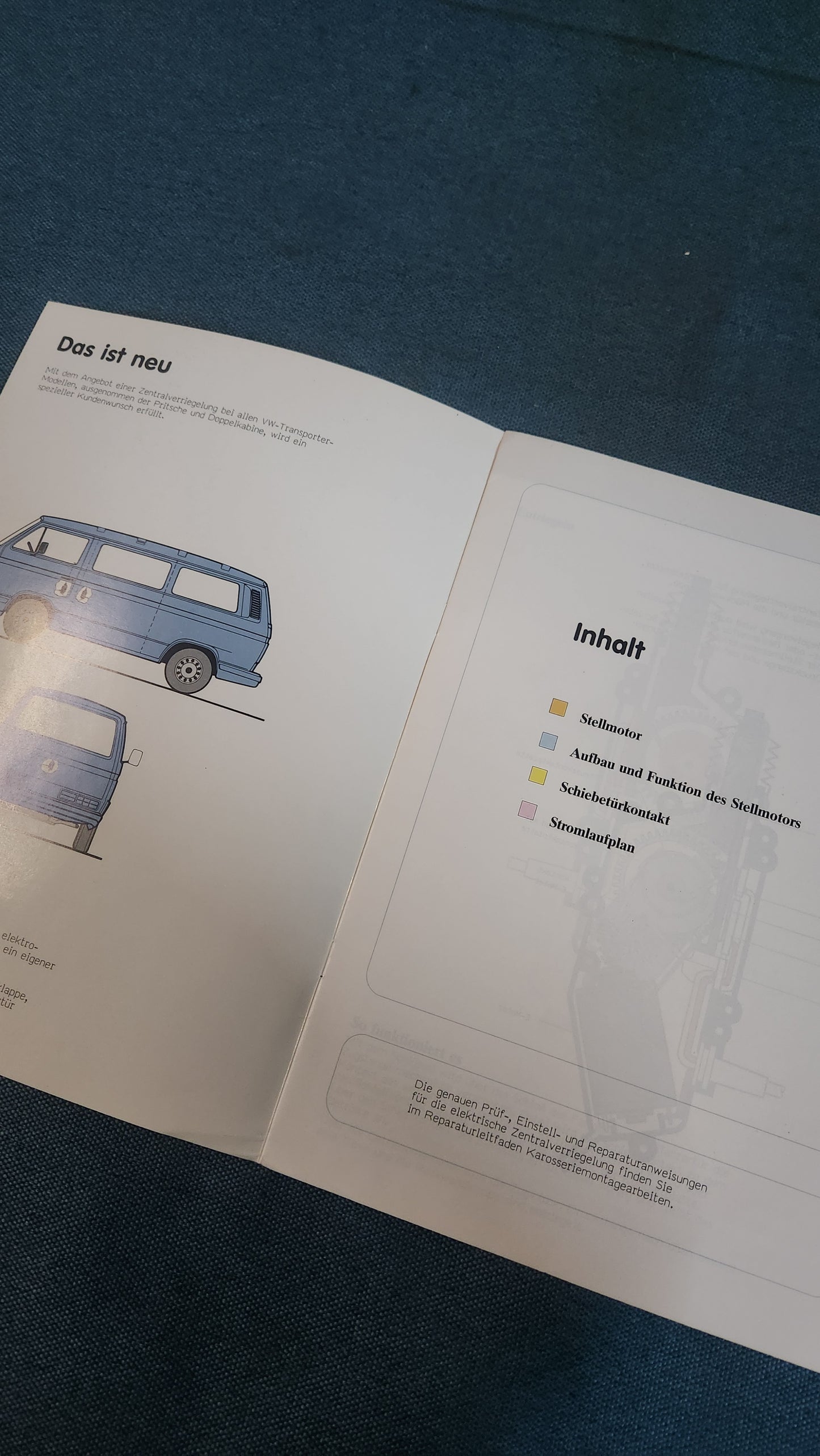 Elektrische Zentralverriegelung im Volkswagen Transporter T3 Selbststudienprogramm Nr. 71 Reparaturleitfaden Werkstattbuch