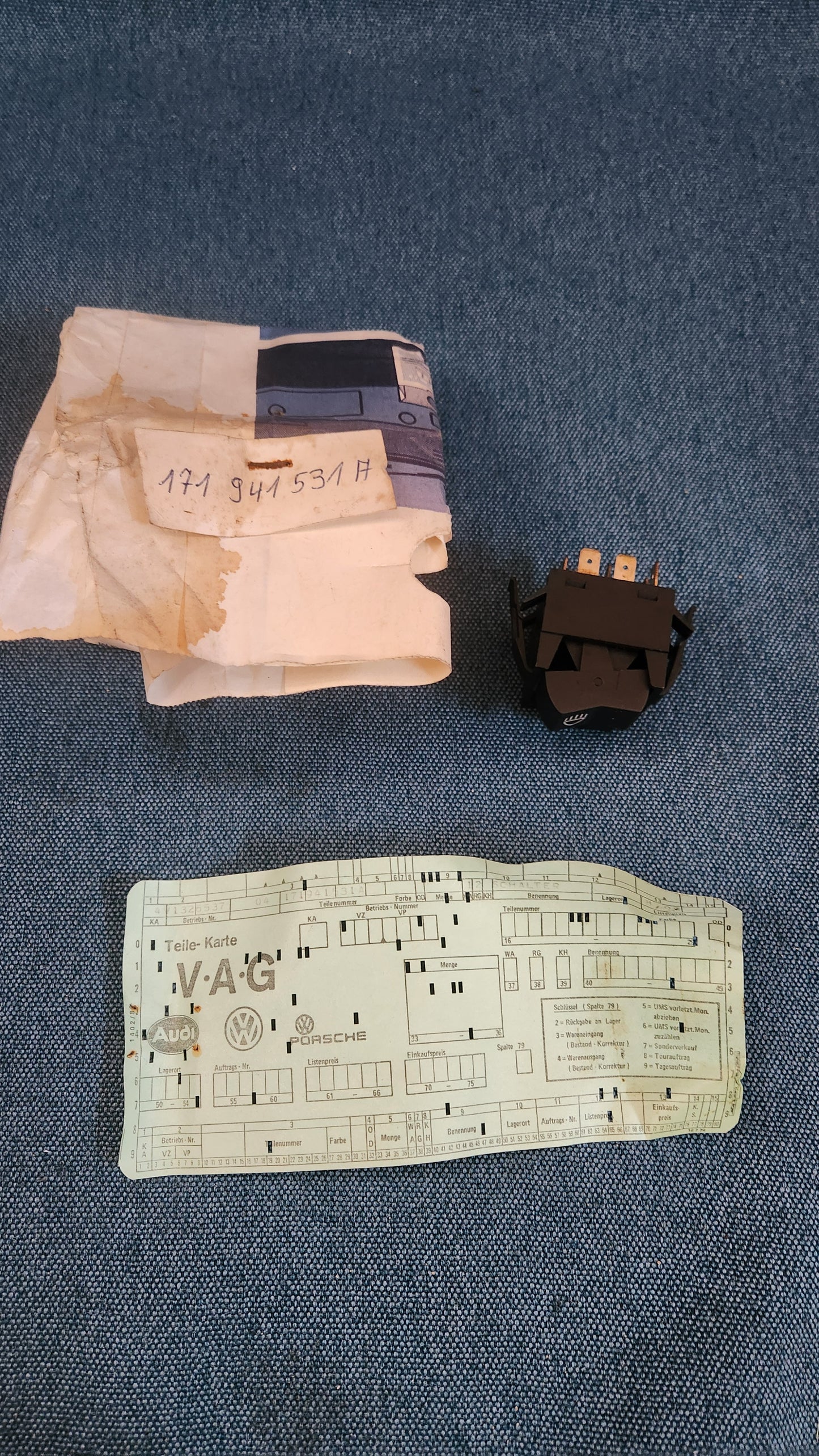 Light Switch Golf/Scirocco/1 171941531 New Old Stock S3