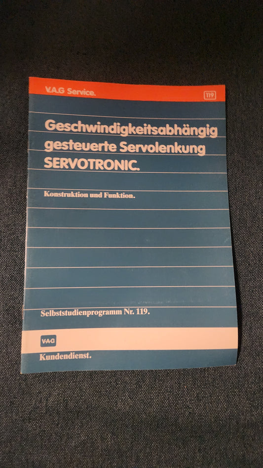 Geschwindigkeitsabhängig gesteuerte Servolenkung Servotronic Audi V8  Selbststudienpogramm Nr. 119 Werkstattbuch Reparaturleitfaden