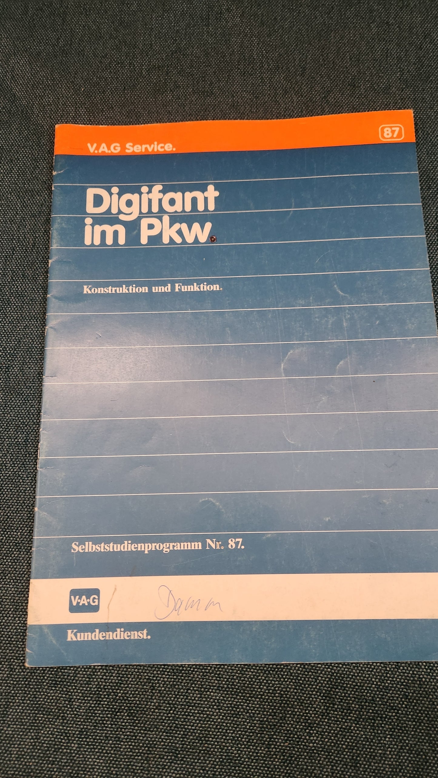Digifant im PKW  Selbststudienpogramm Nr.87 Werkstattbuch Reparaturleitfaden