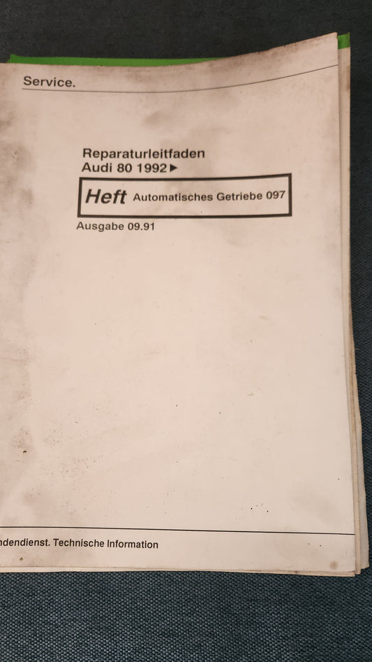 Audi 80 B4 Automatisches Getriebe 097 Reparaturleitfaden Werkstattbuch