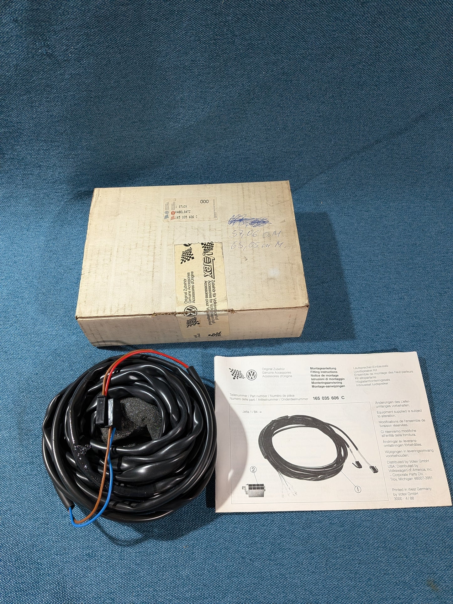 Lautsprecher Kabel Einbausatz Jetta 2 165035606C NOS F6