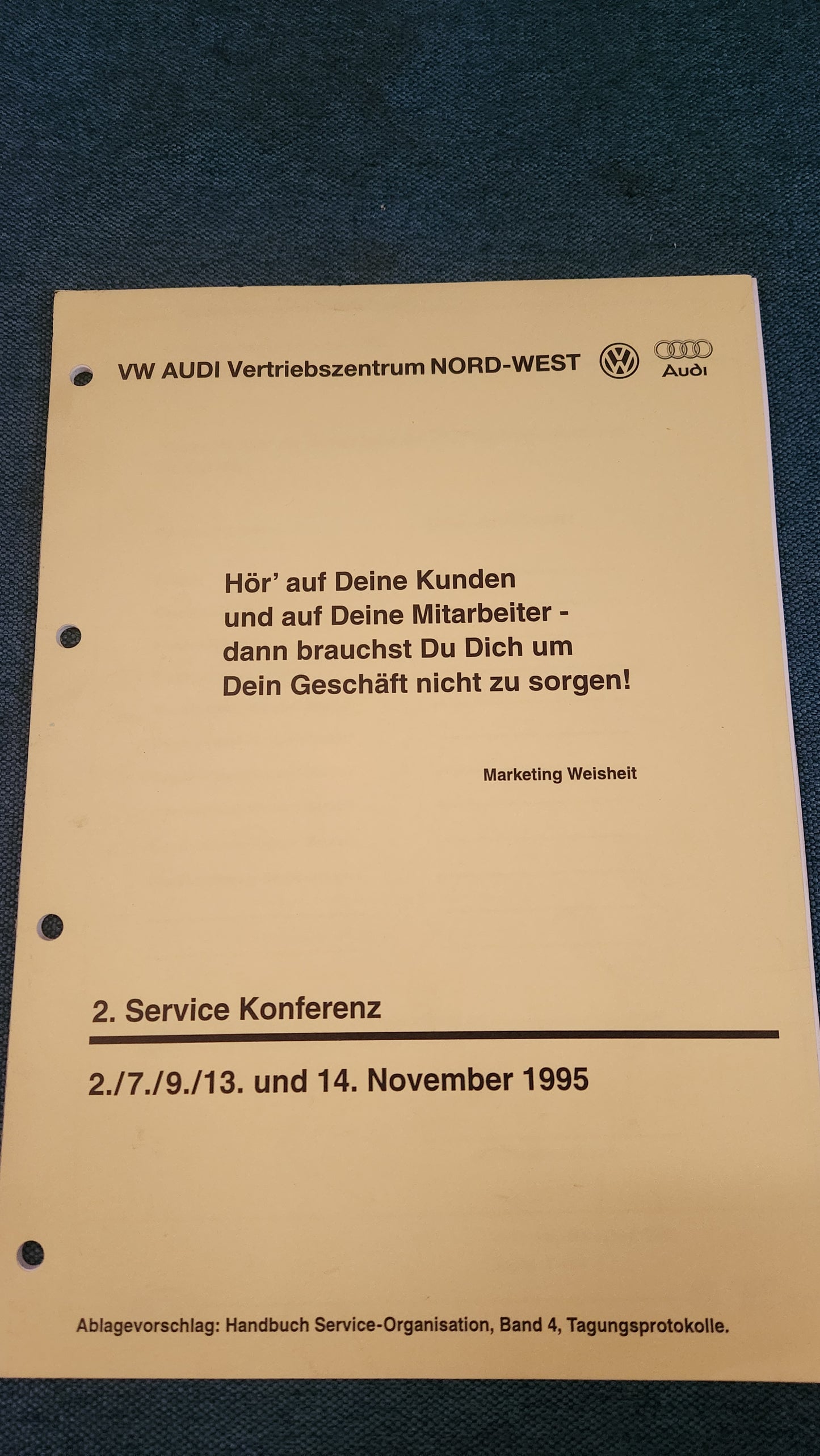 Service Conference Workshop Manual