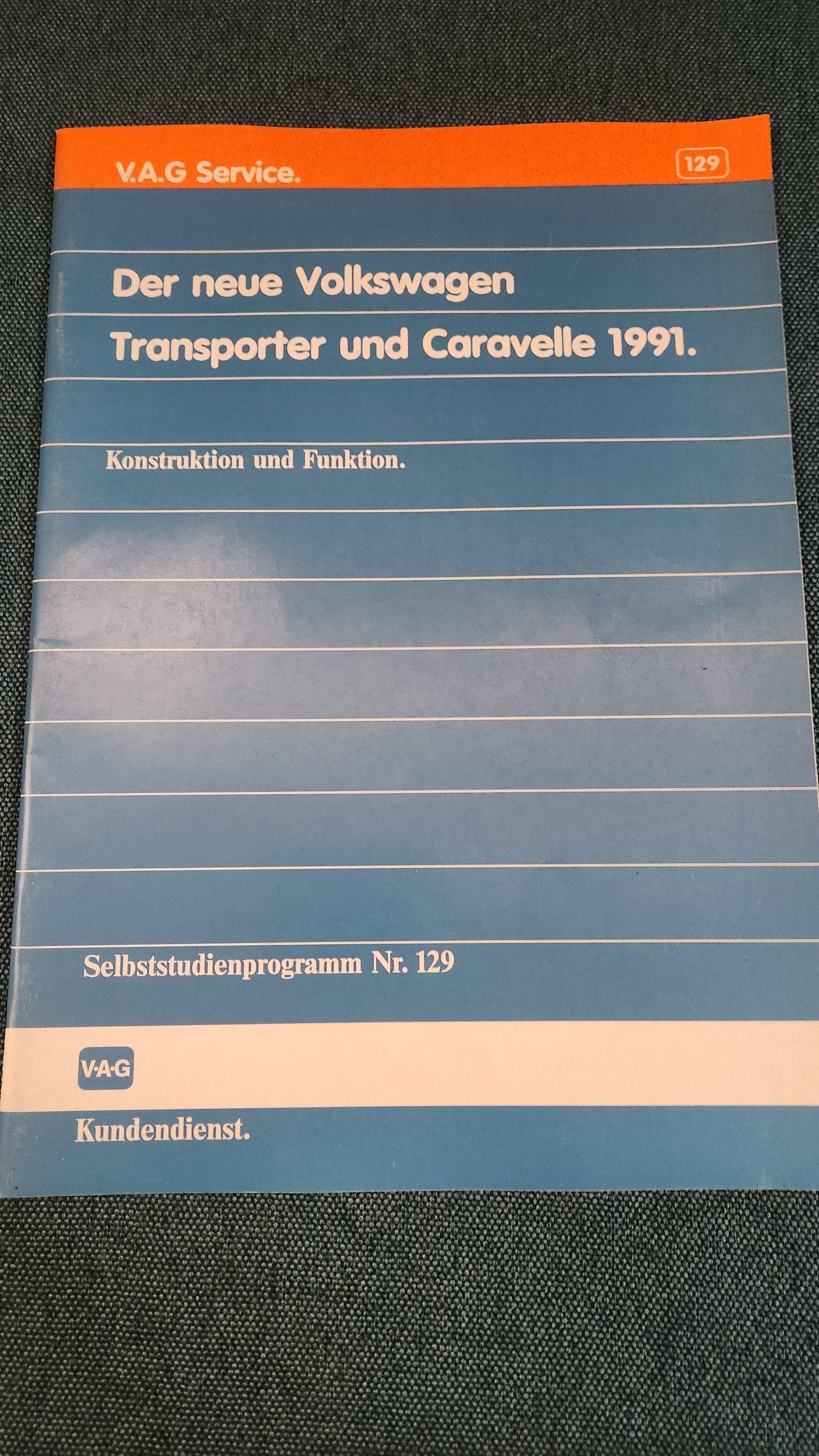 Der neue Volkswagen T4 Transporter und Caravelle 1991  Selbststudienpogramm Nr. 129 Werkstattbuch Reparaturleitfaden