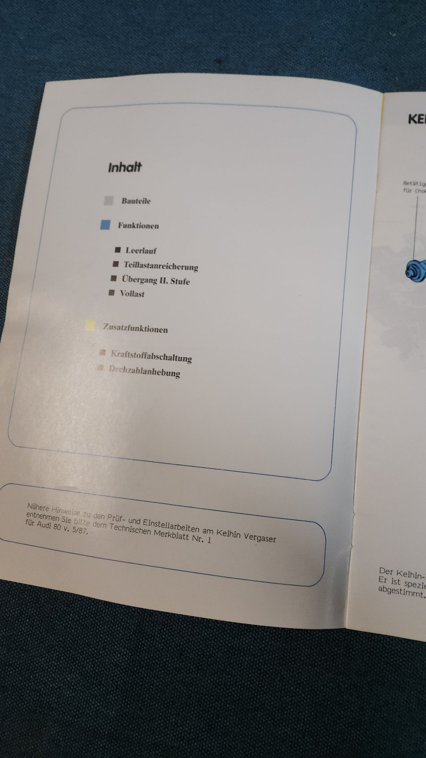 Vergaser Keihin 2 Konstruktion und Funktion Selbststudienprogramm Nr.92  Reparaturleitfaden Werkstattbuch