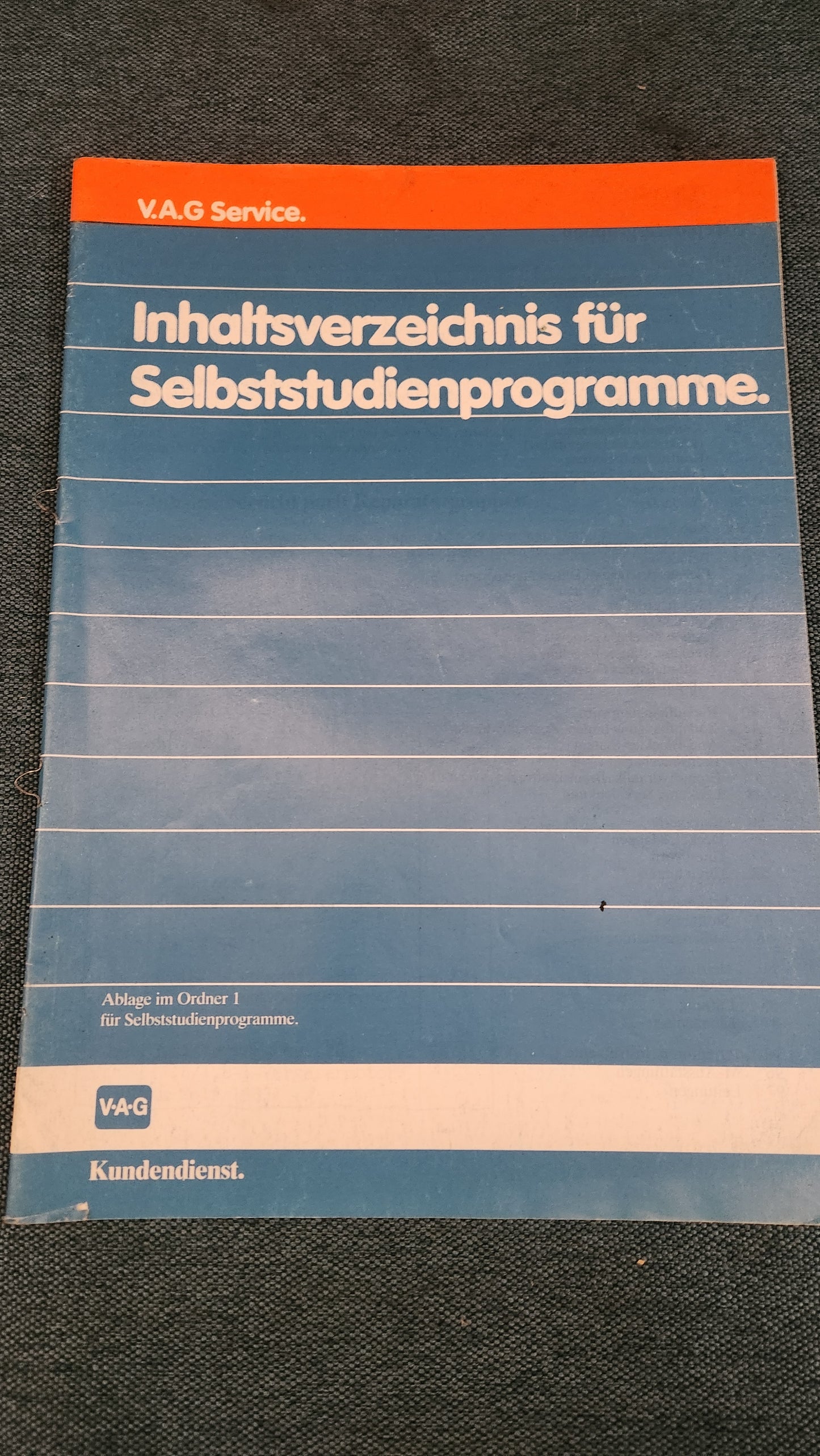 Inhaltsverzeichnis für Selbststudienprogramm  Reparaturleitfaden Werkstattbuch Ablage im Ordner 1