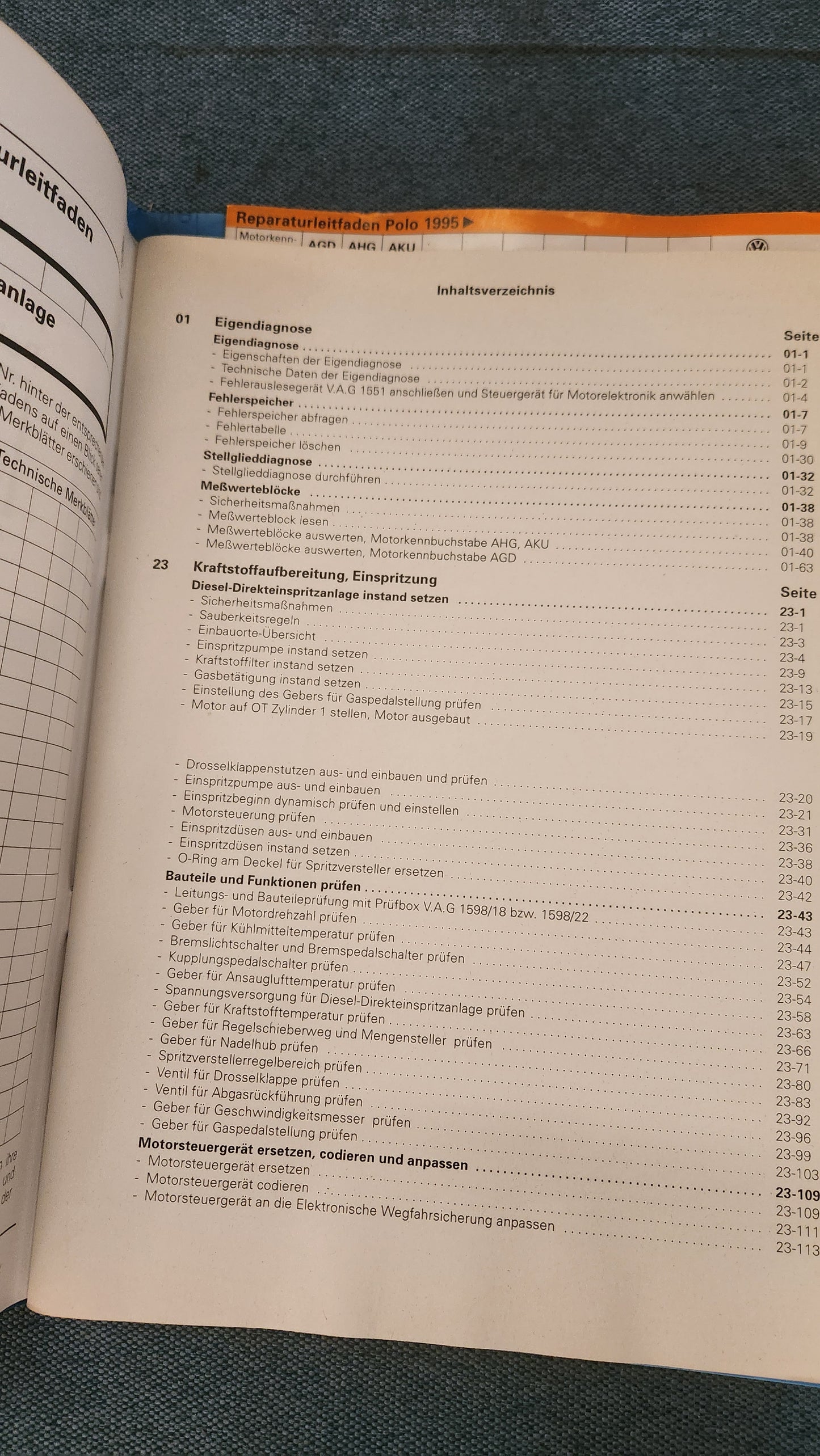 Polo 6N AGD AHG AKU Motor Reparaturleitfaden Werkstattbuch