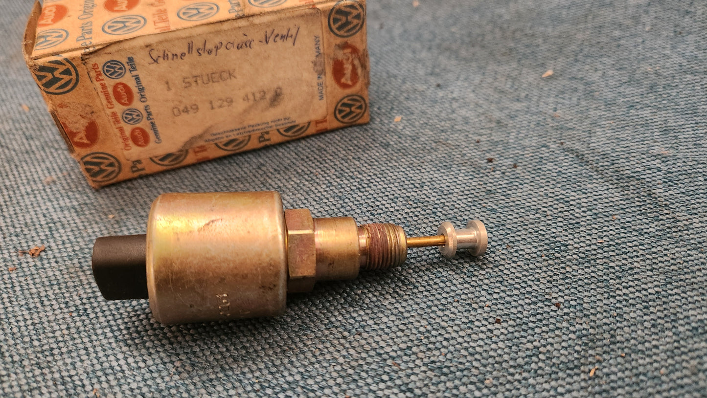Idle cut-off valve / bypass valve, for carburetors T 1/2/3 Golf 1 Caddy Jetta 1 Beetle Type 1 049129412C Nos A3
