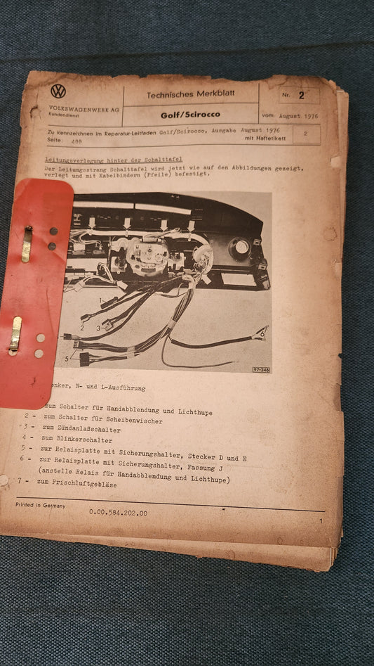 Golf 1 Jetta 1 Scirocco 1 GTI GLI Stromlaufpläne Reparaturleitfaden Werkstattbuch