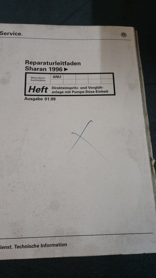 Sharan ANU Motor Reparaturleitfaden Werkstattbuch