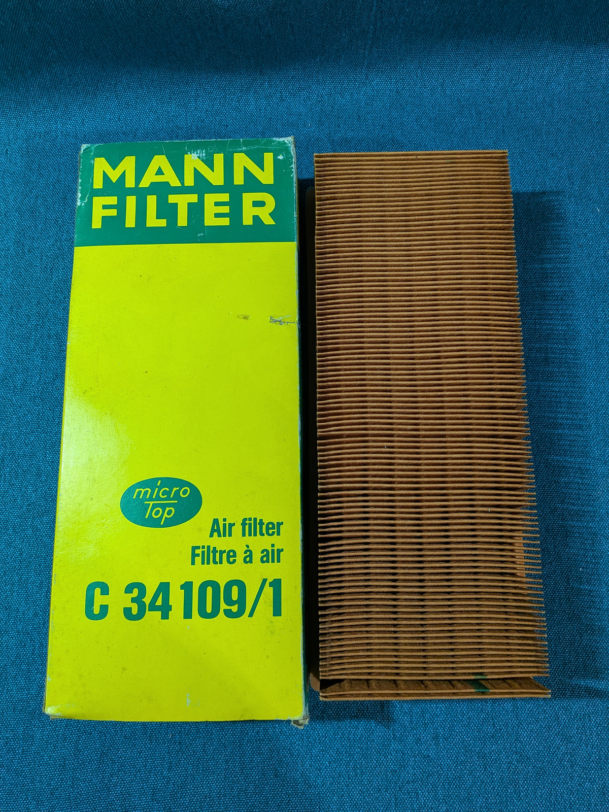 Luftfilter Mann C34109/1 Caddy14D/Golf/Jetta/1/2/Passat/B1/B2/B3/Santana/T3 Bus/Audi 80/90/B2/B3/B4/100/C2/C3/Cabriolet/Coupe/Quattro 681296201 NOS/Neu B9