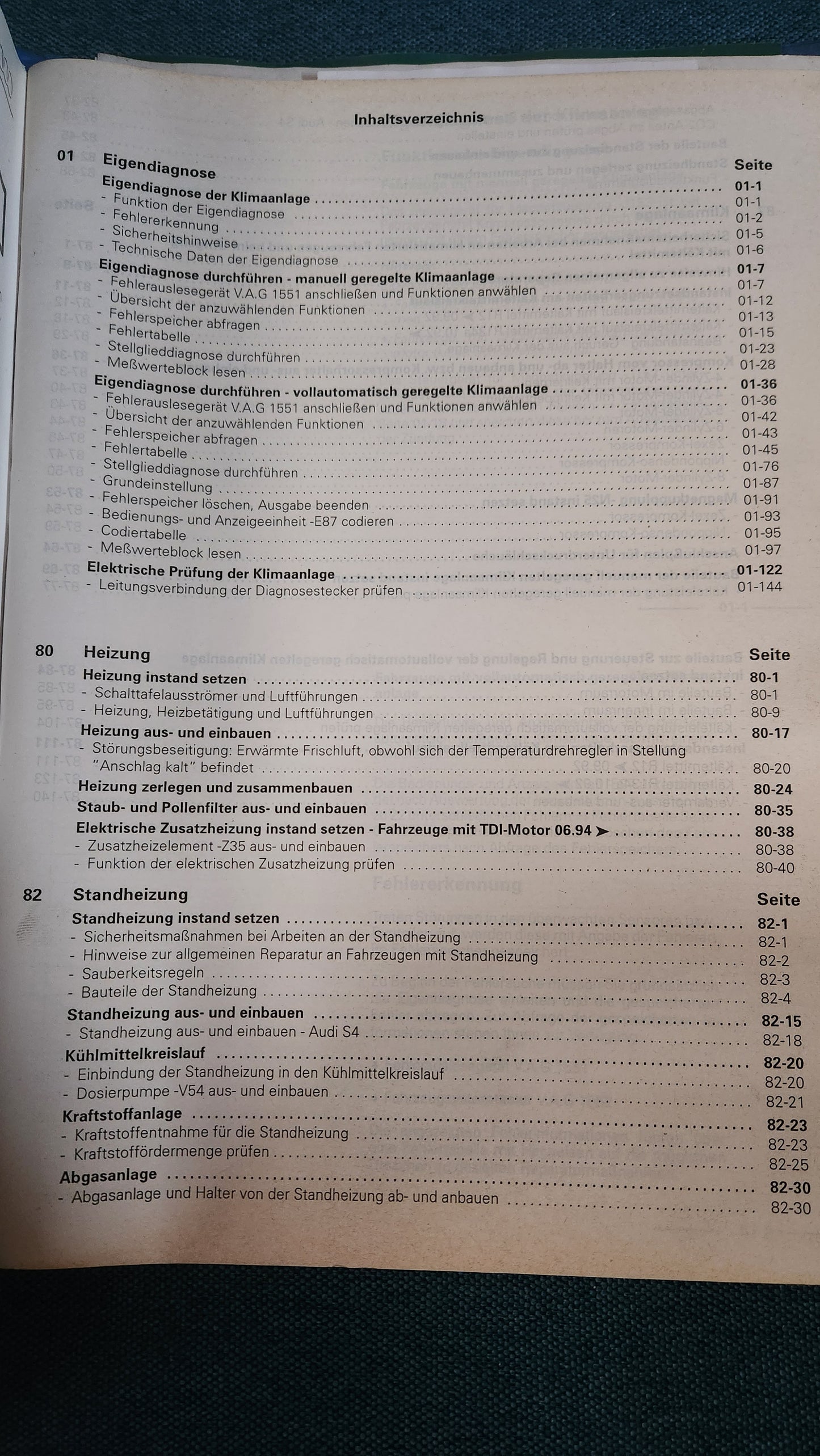 Audi 100 C4 Heizung Klimaanlage Reparaturleitfaden Werkstattbuch