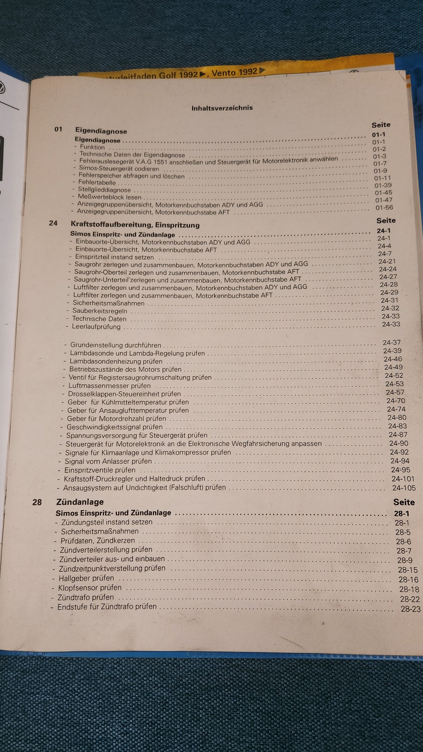 Golf 3/Vento ADY AFT AGG Engine Repair Manual Workshop Manual