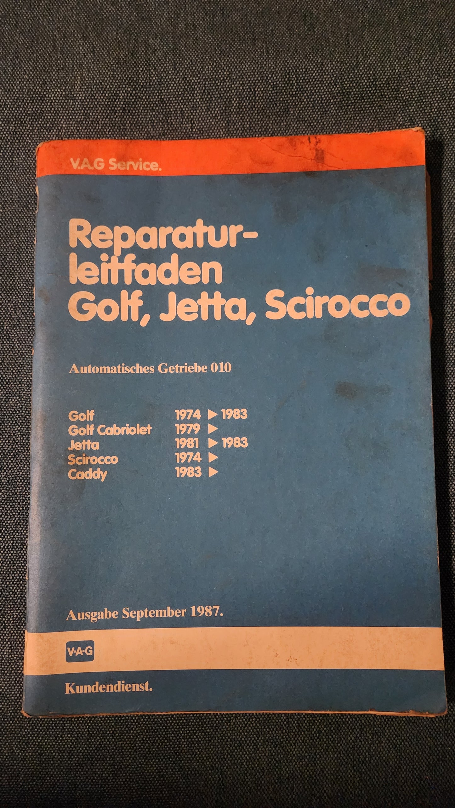 Golf 1/Jetta 1/Caddy 14D/Scirocco 1 Automatisches Getriebe 010 Reparaturleitfaden Werkstattbuch