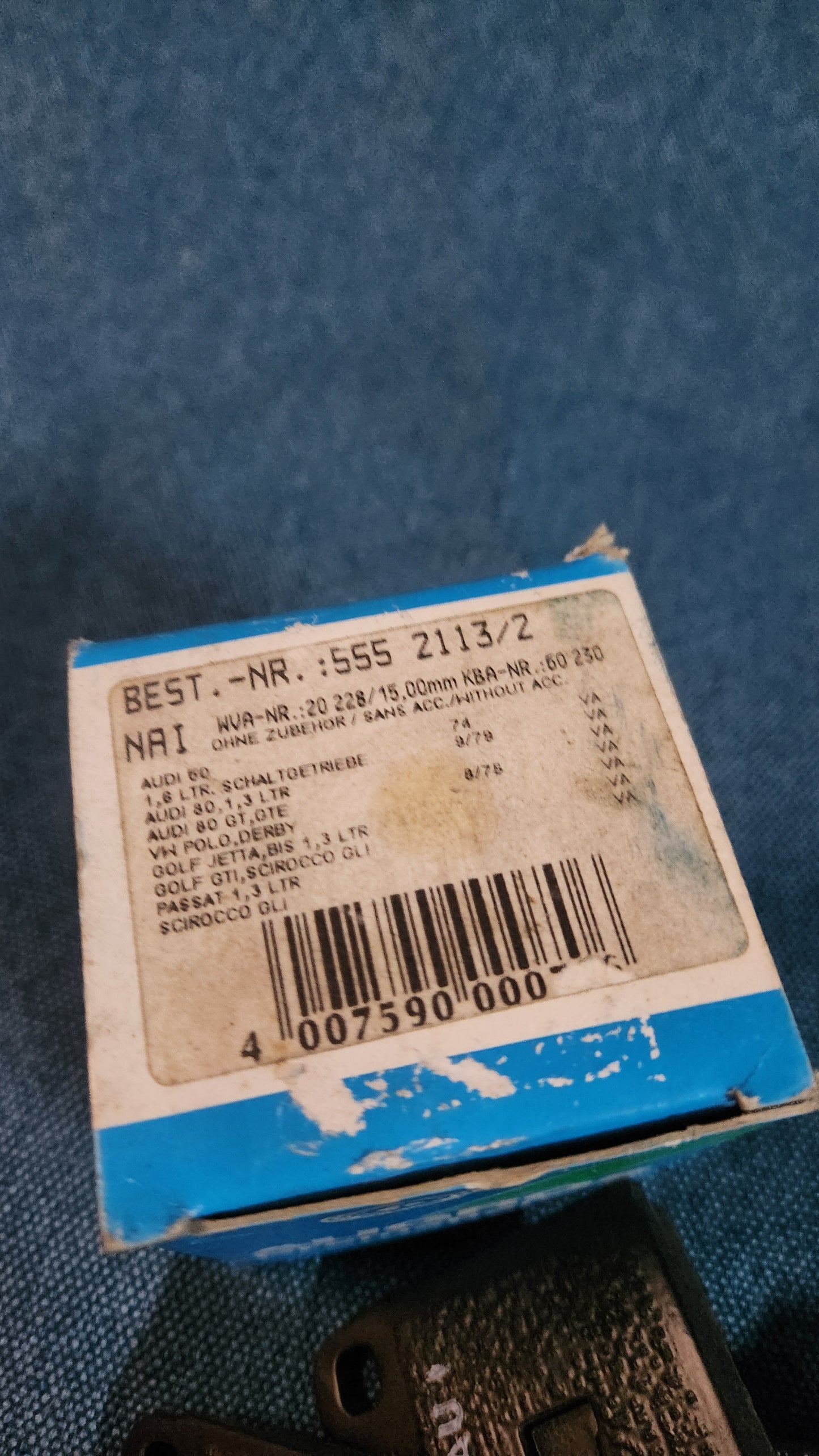 Brake pads Audi 80 B1/Audi 50/Polo1/Derby/Golf1/Jetta1/Passat B1/Scirocco 1 Augros 5552113 Nos D4