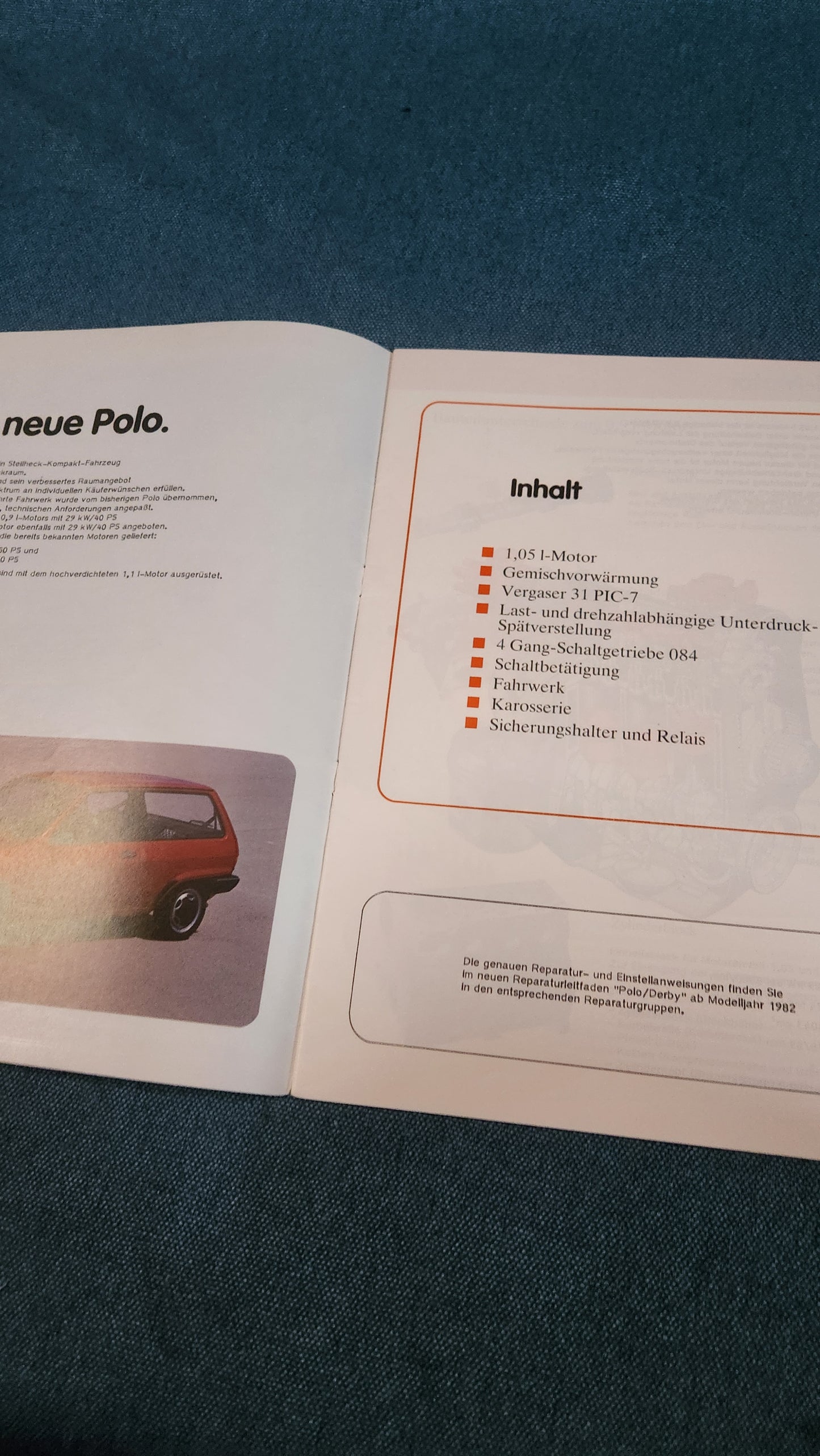 Polo 86c ab Modelljahr 1982  Selbststudienpogramm Nr. 42 Werkstattbuch Reparaturleitfaden
