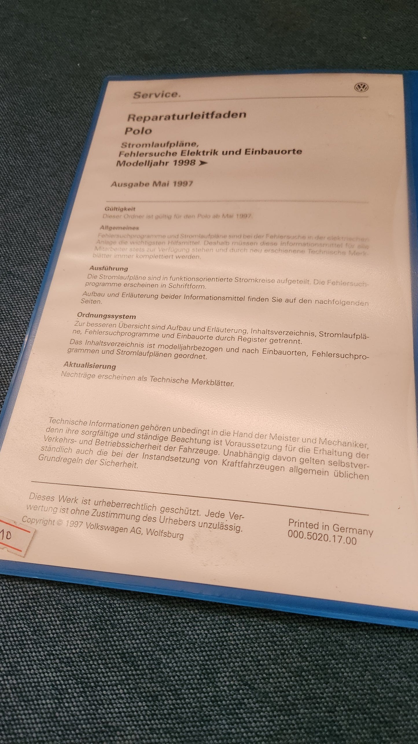 Polo 6n Stromlaufpläne Reparaturleitfaden Werkstattbuch