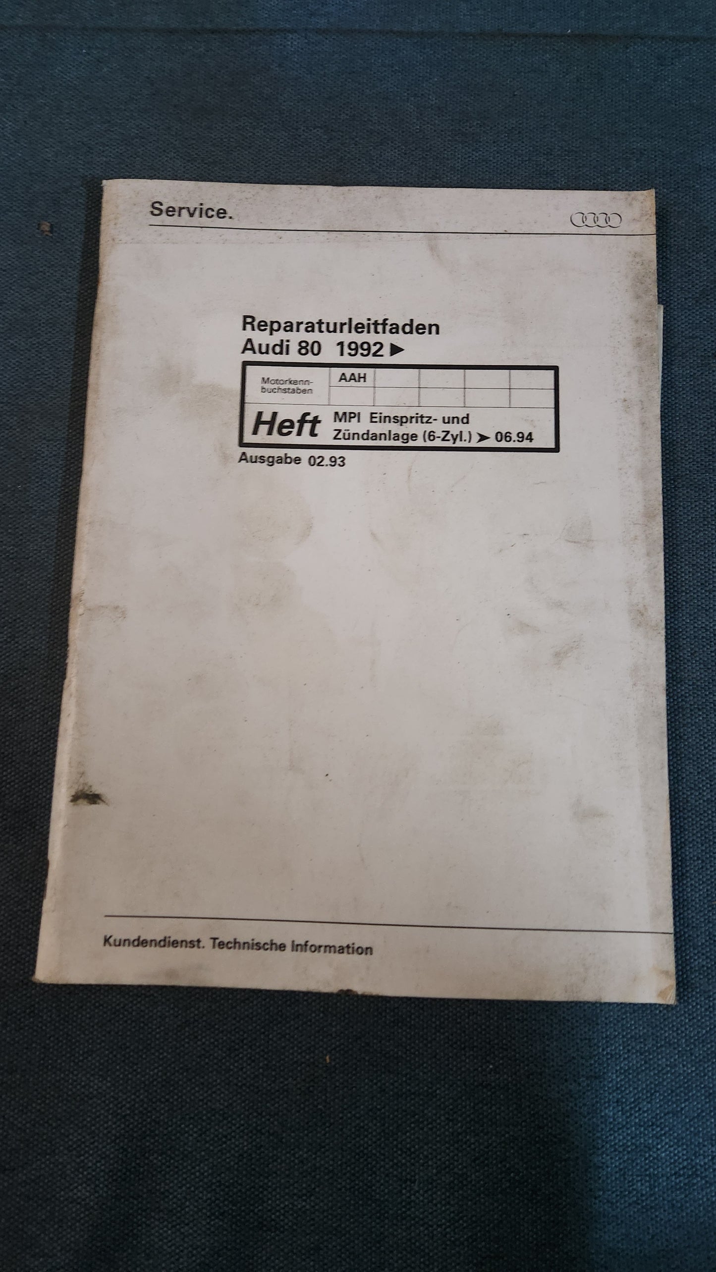 Audi 80 B4 AAH Reparaturleitfaden Werkstattbuch